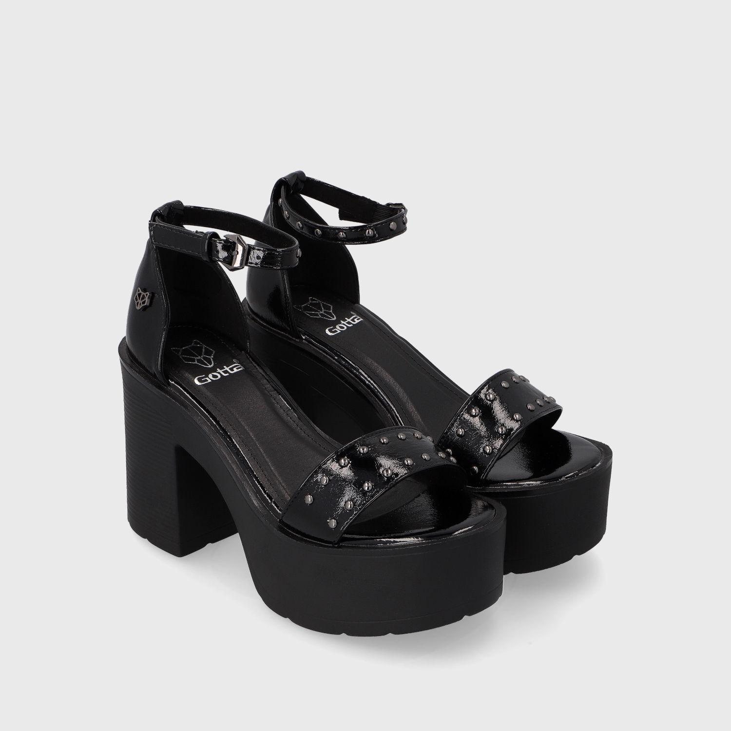 Sandalia Plataforma Negra Mujer 15806 Gotta-2