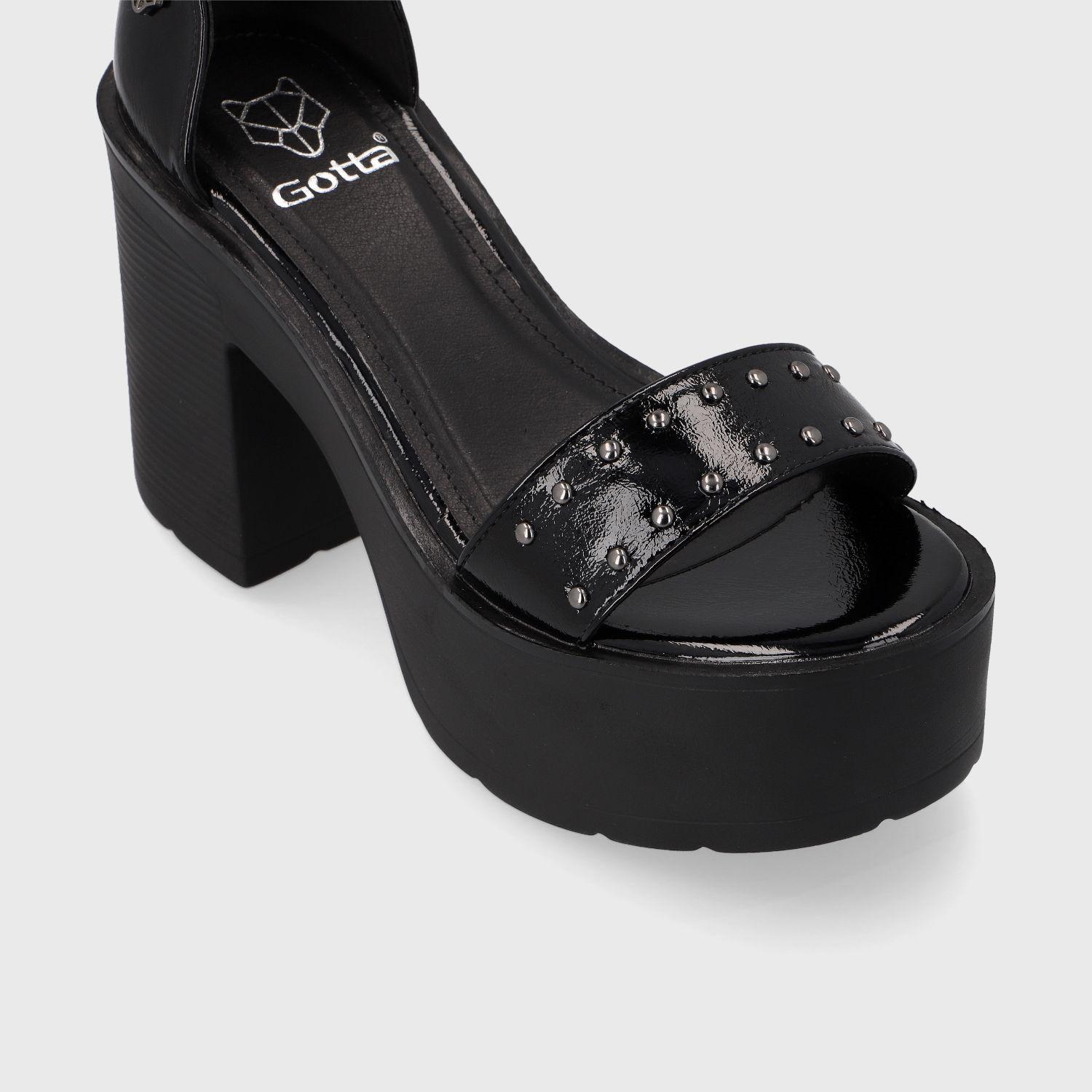 Sandalia Plataforma Negra Mujer 15806 Gotta-5