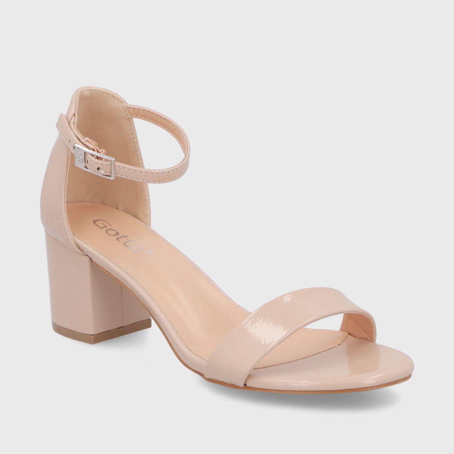 Sandalia Taco Rosada Mujer C6161 Gotta-1