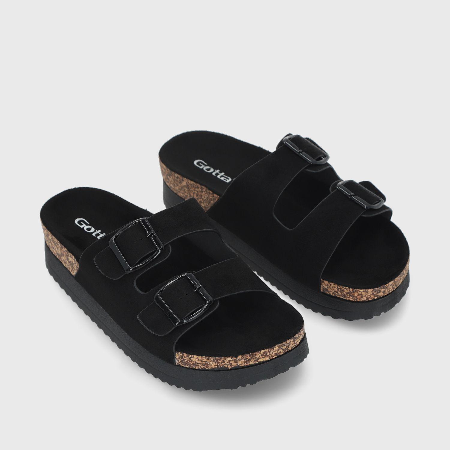 Sandalia Negra Mujer 12062 Gotta-2