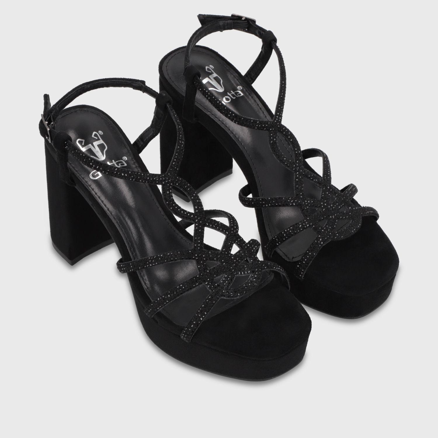 Sandalia Taco Negra Mujer 65911 Gotta-2
