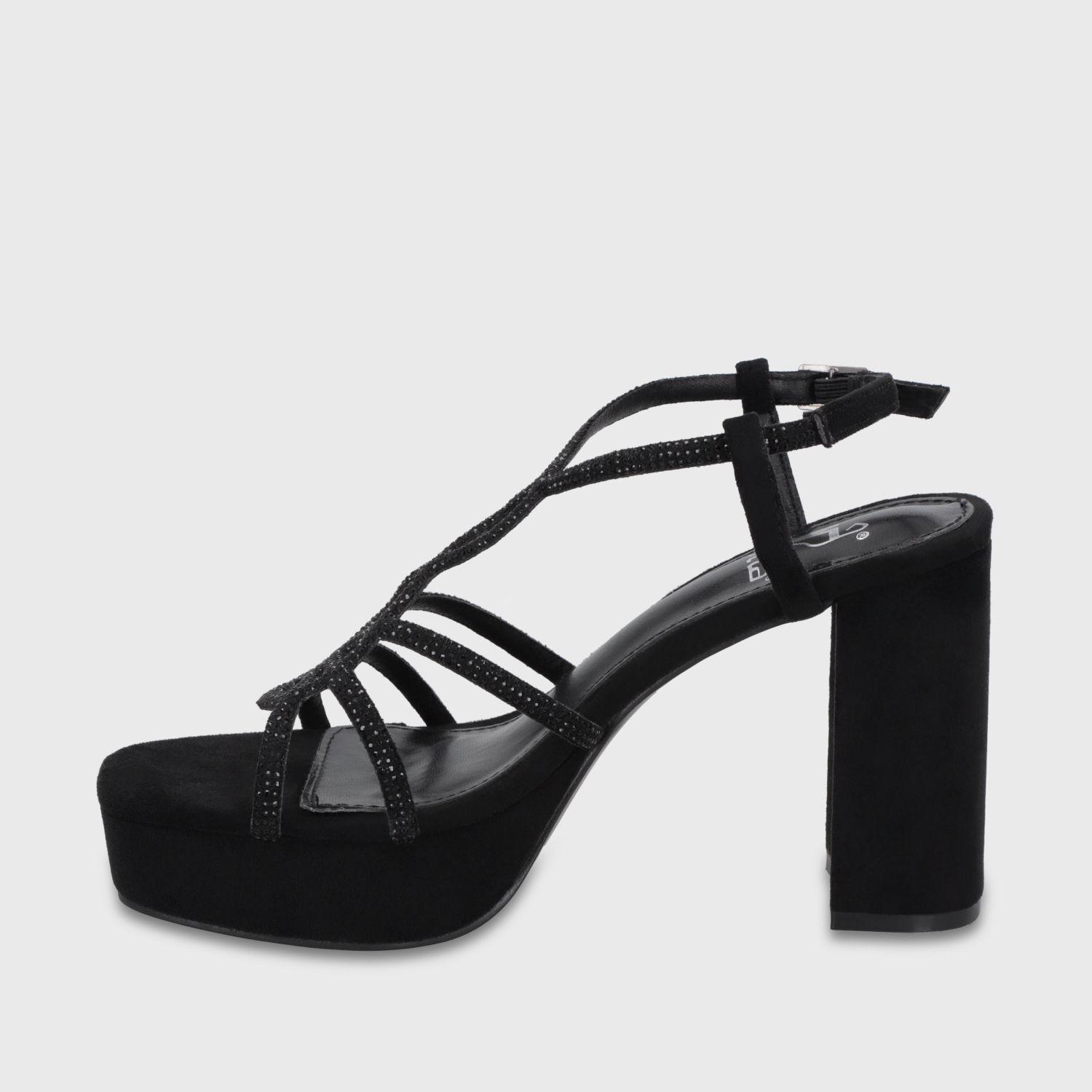 Sandalia Taco Negra Mujer 65911 Gotta-3
