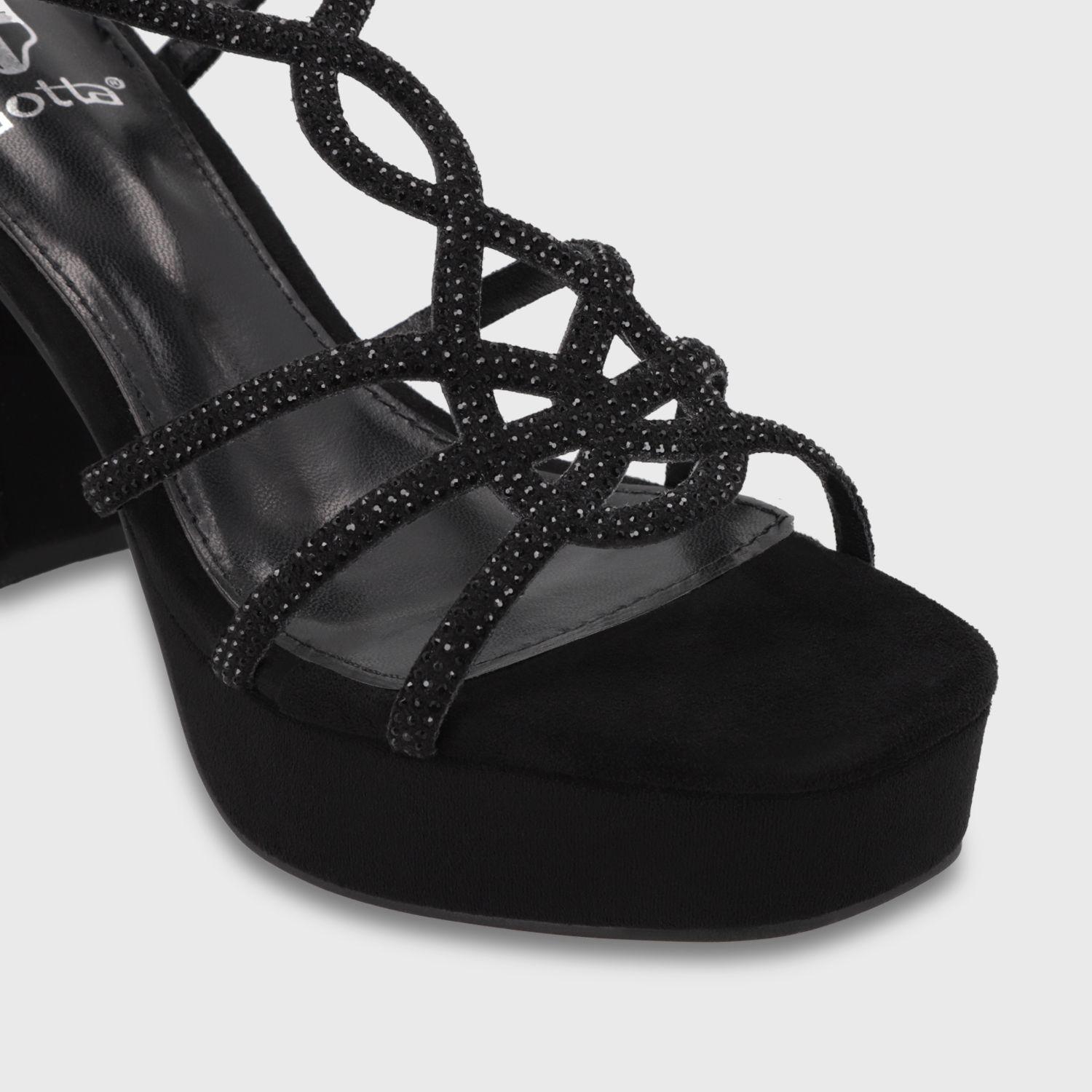 Sandalia Taco Negra Mujer 65911 Gotta-5