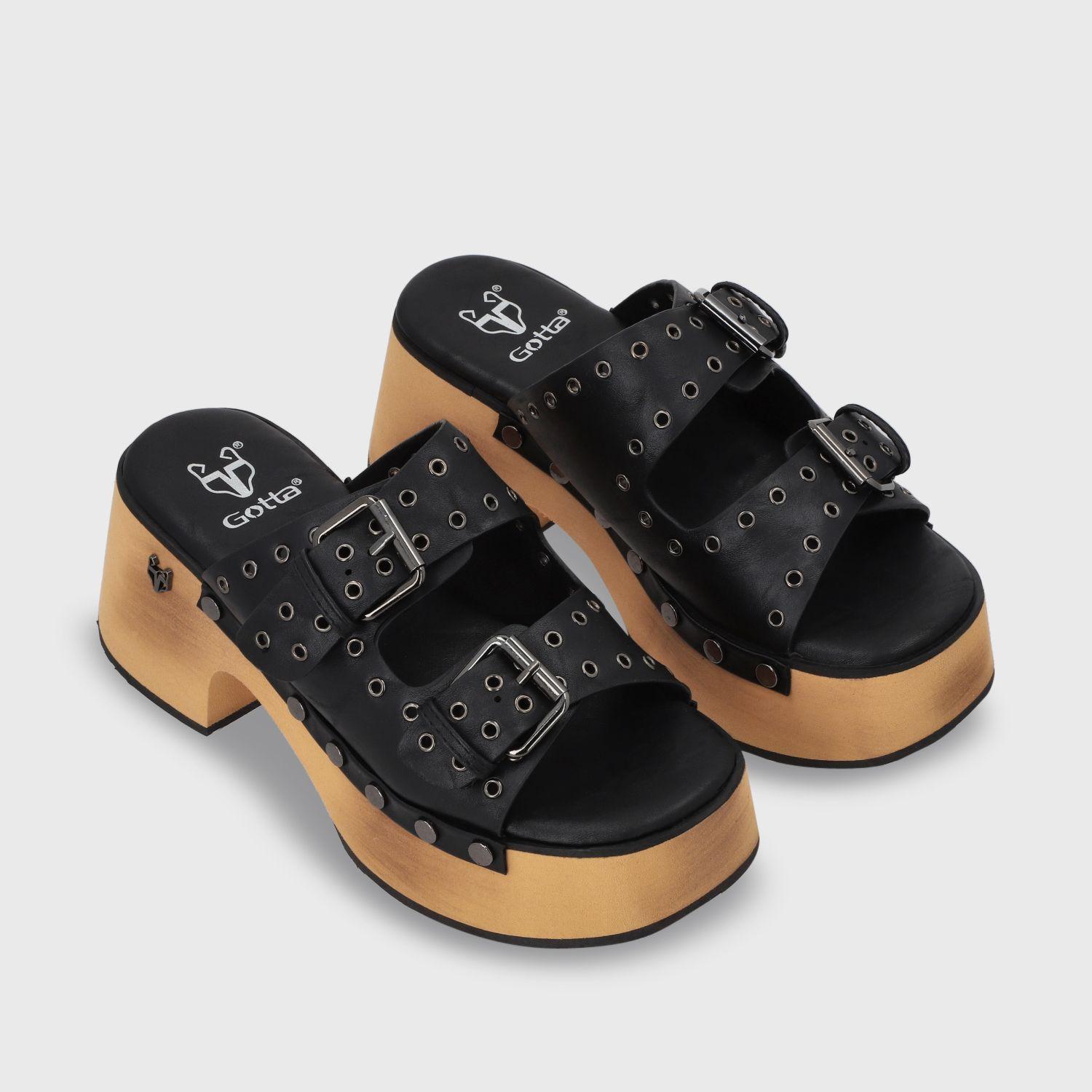 Sandalia Plataforma Negro Mujer 35266 Gotta-2