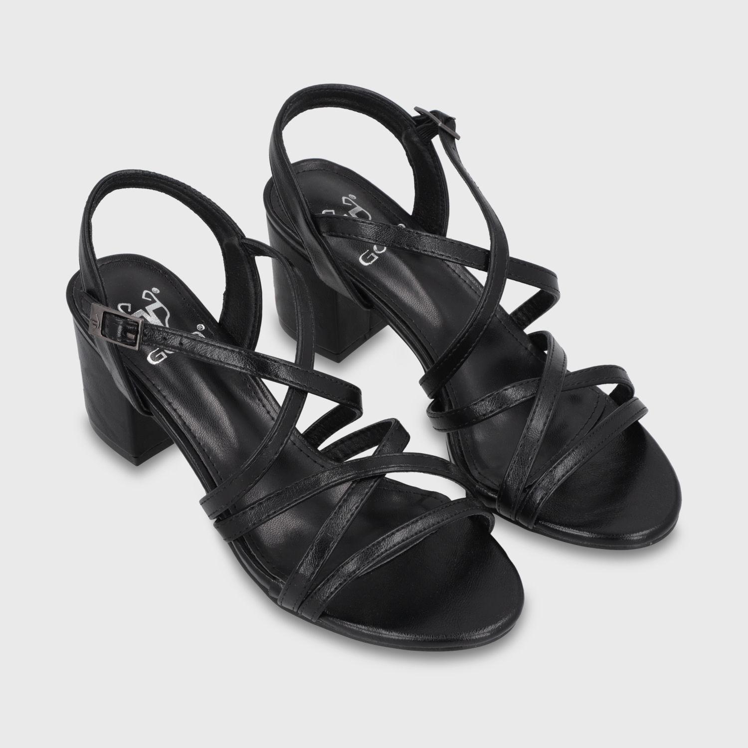 Sandalia Taco Negra Mujer C6164 Gotta-2