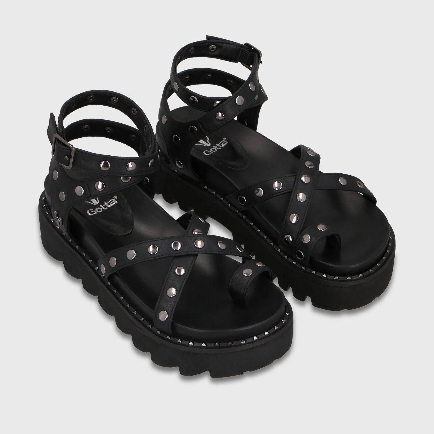 Sandalia Negra Mujer 1573H Gotta-2