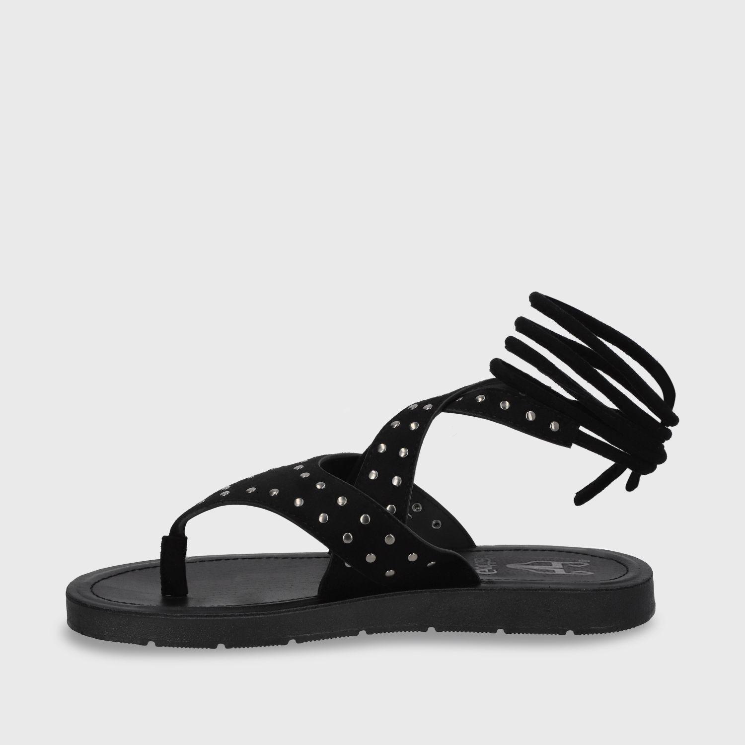 Sandalia Plano Negro Mujer 13257 Gotta-3