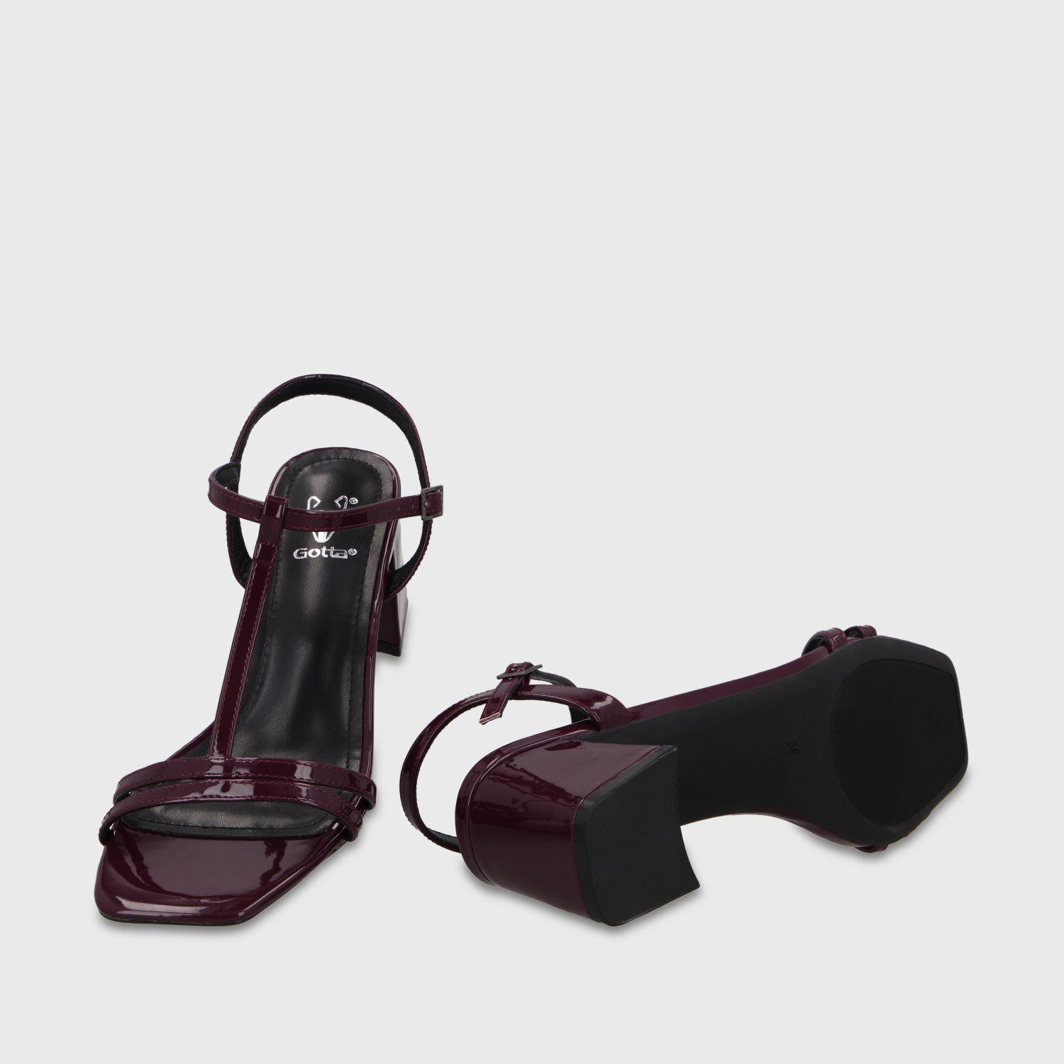 Sandalia Taco Burdeo Mujer 64031 Gotta-6