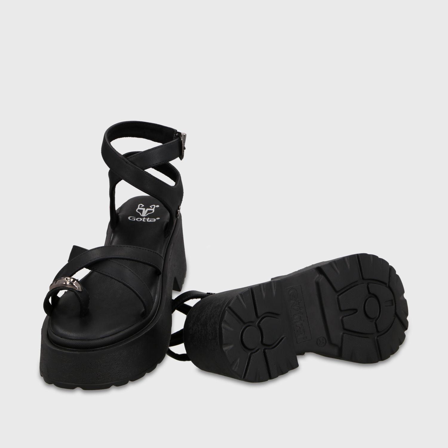 Sandalia Plataforma Negra Mujer 45986 Gotta-6