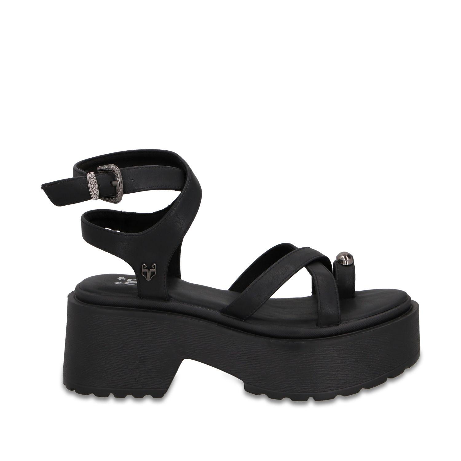 Sandalia Plataforma Negra Mujer 45986 Gotta-0