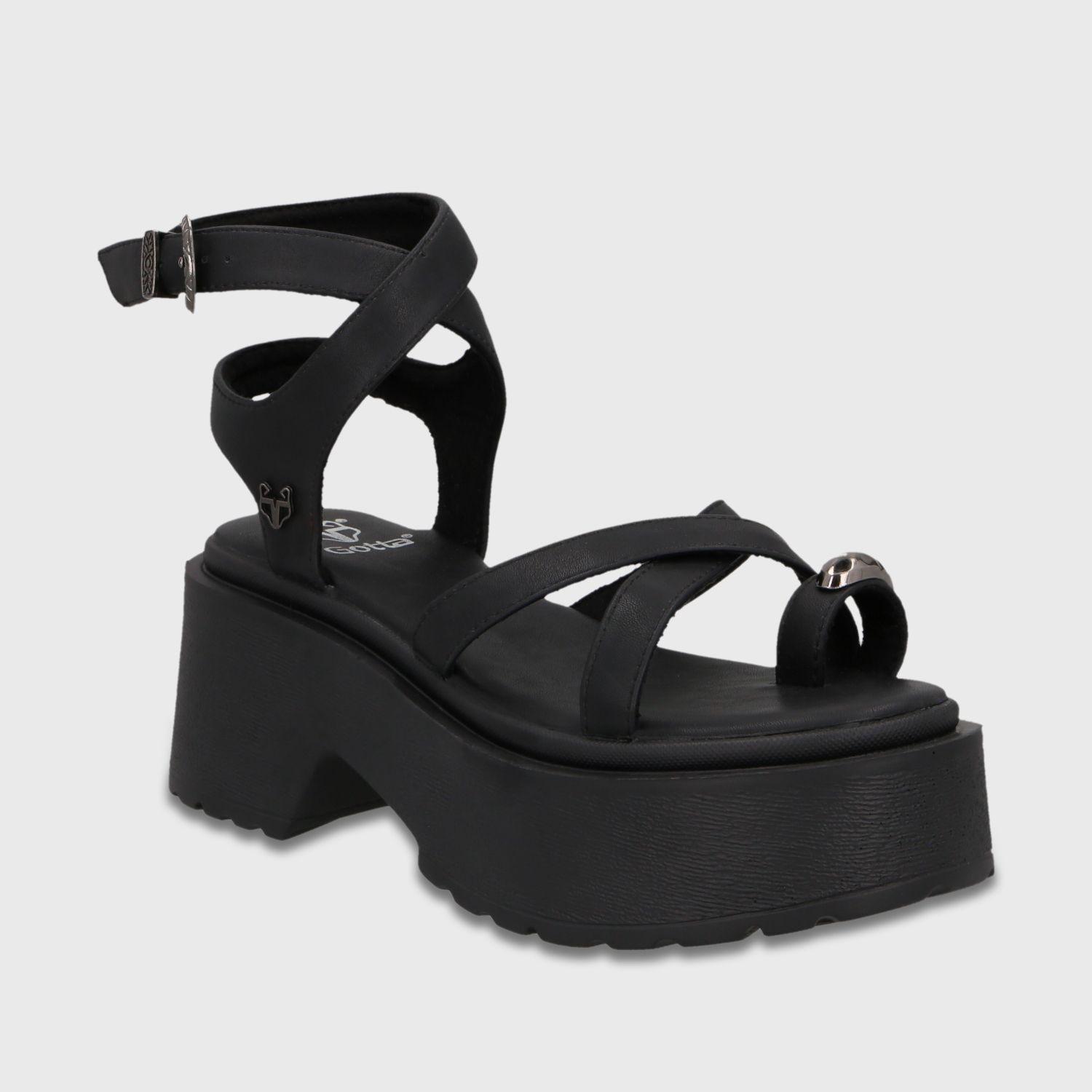 Sandalia Plataforma Negra Mujer 45986 Gotta-1