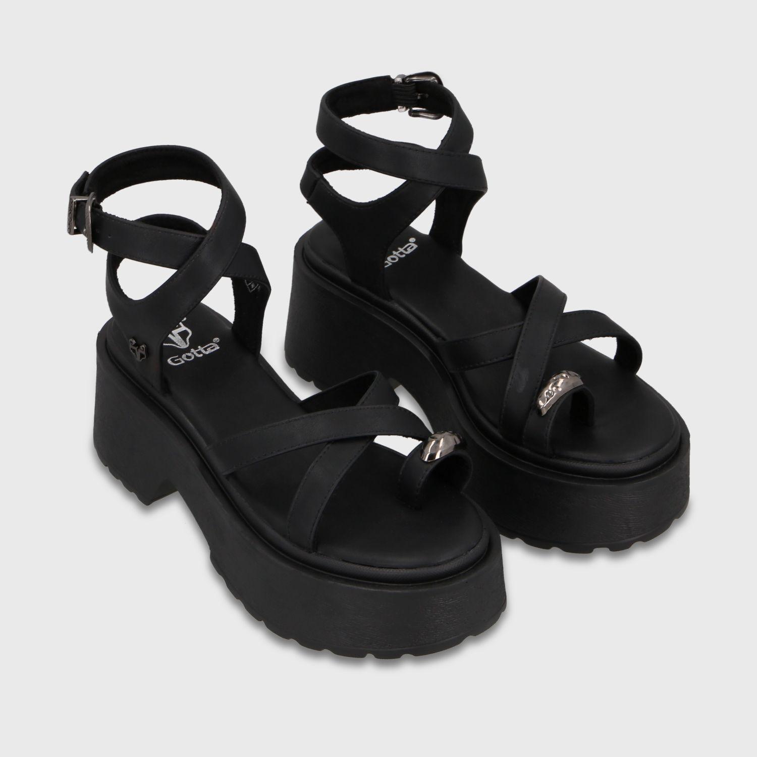 Sandalia Plataforma Negra Mujer 45986 Gotta-2