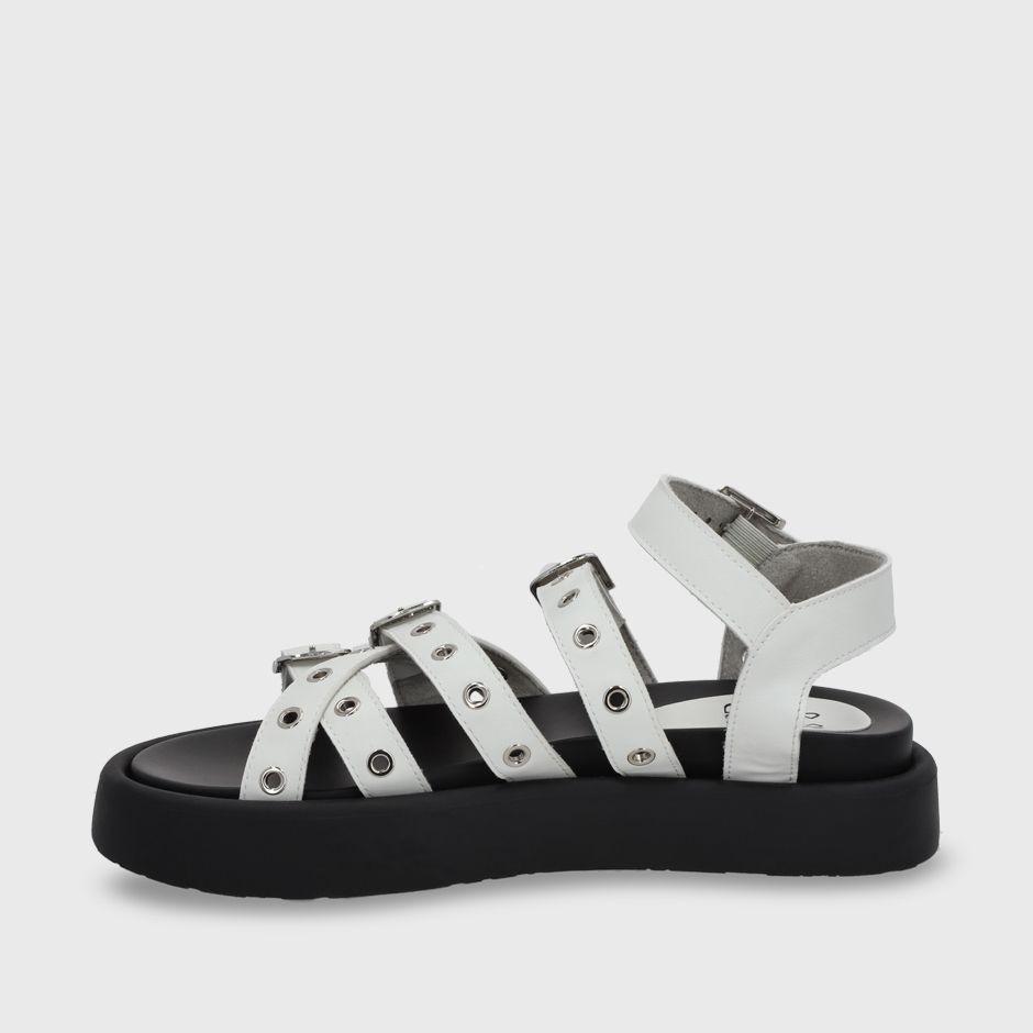 Sandalia Plana Blanca Mujer 55950 Gotta-3