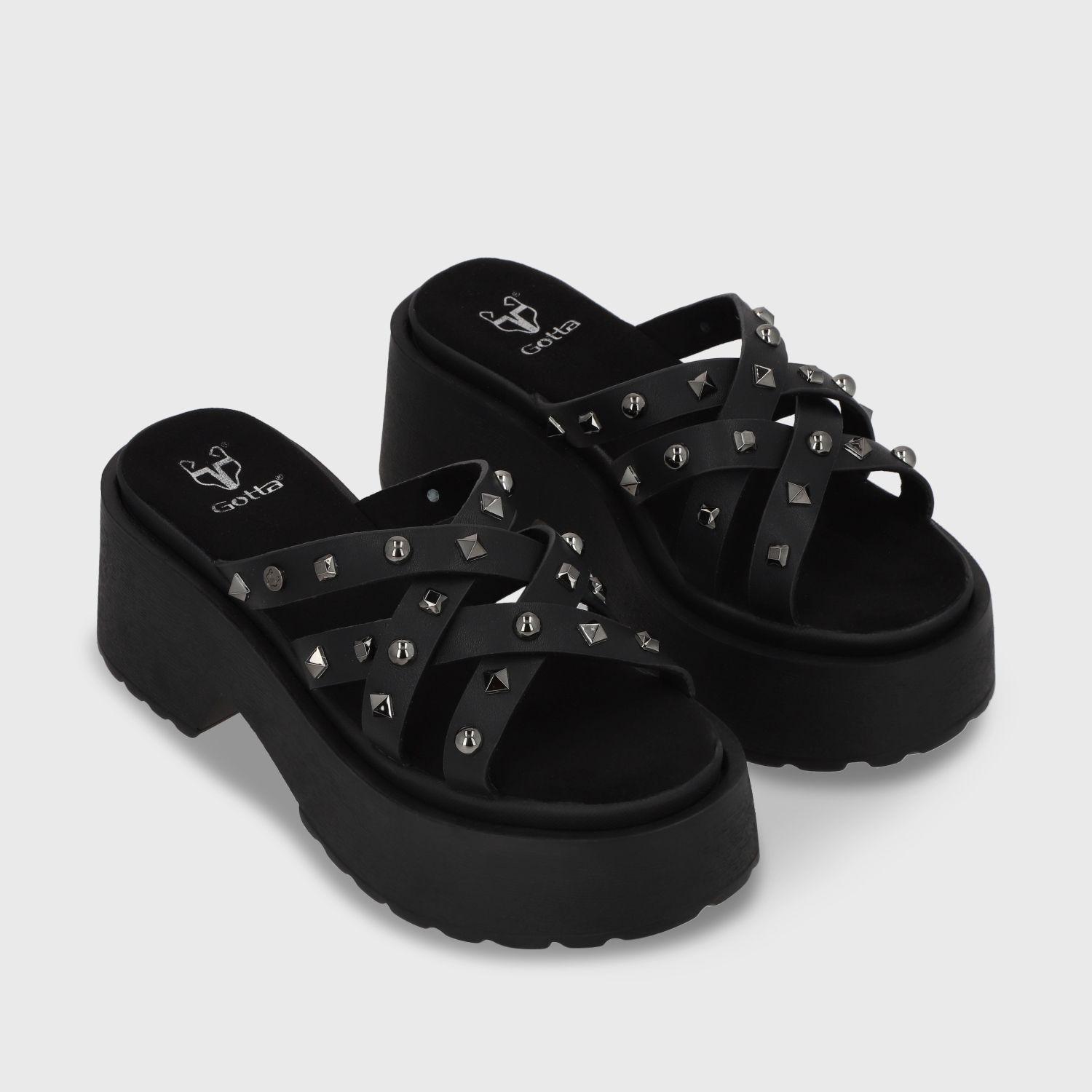 Sandalia Plataforma Negro Mujer 45984 Gotta-2