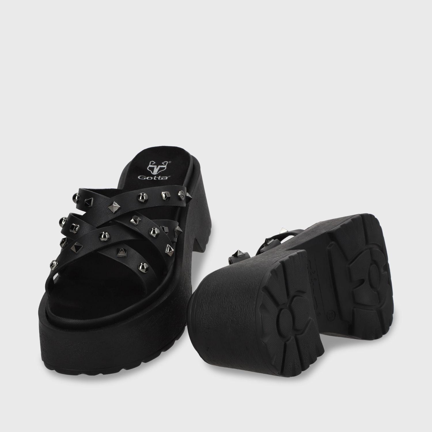 Sandalia Plataforma Negro Mujer 45984 Gotta-6