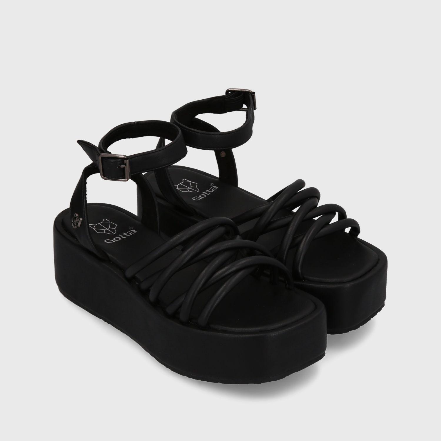 Sandalia Plataforma Negra Mujer 35220 Gotta-2