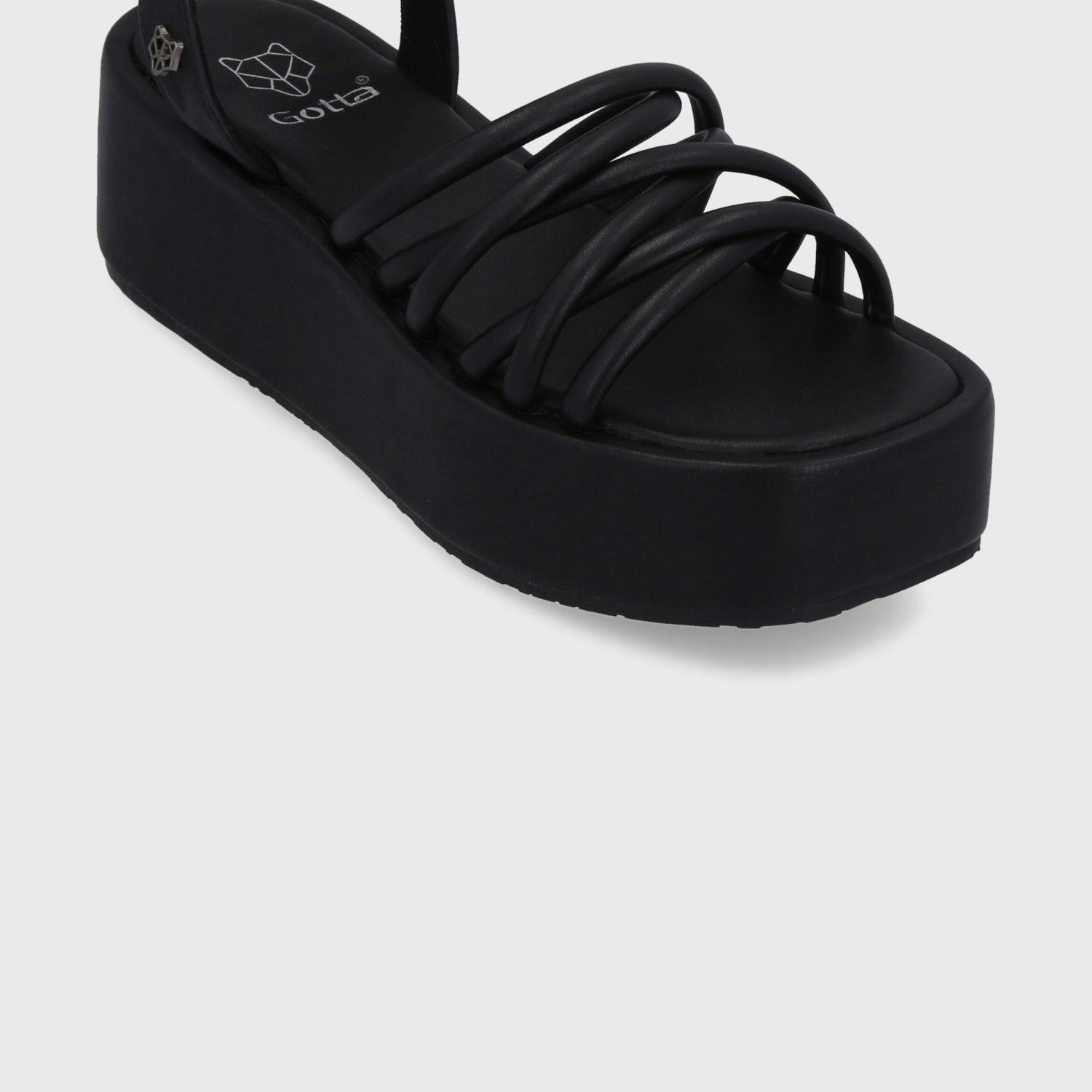 Sandalia Plataforma Negra Mujer 35220 Gotta-5