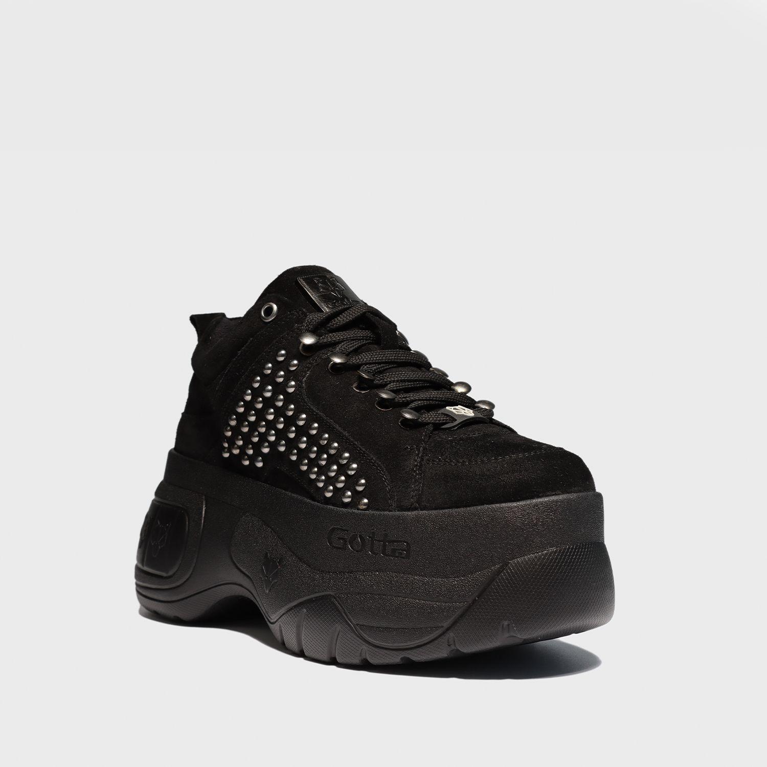 Zapatilla Cuero Negra Mujer 18532 Gotta-1