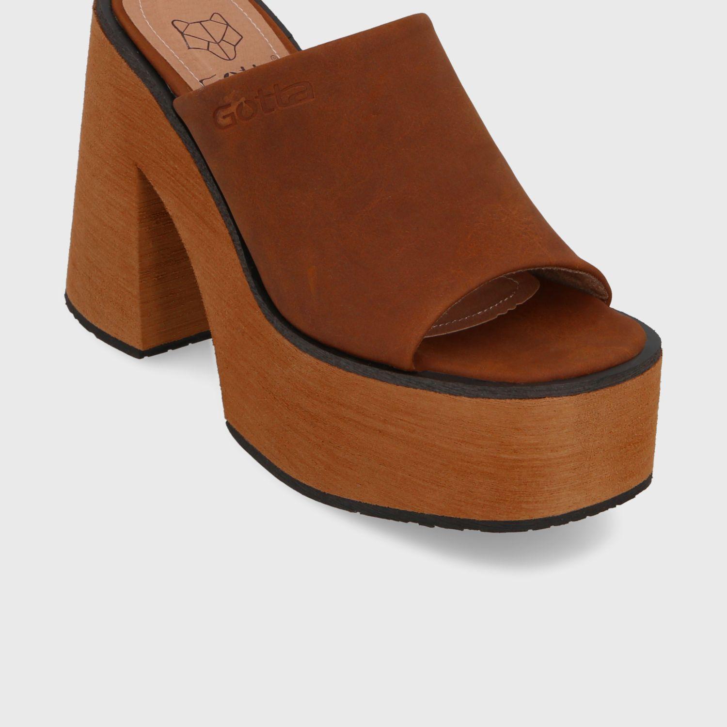 Sandalia Plataforma Café Mujer 35293 Gotta-5