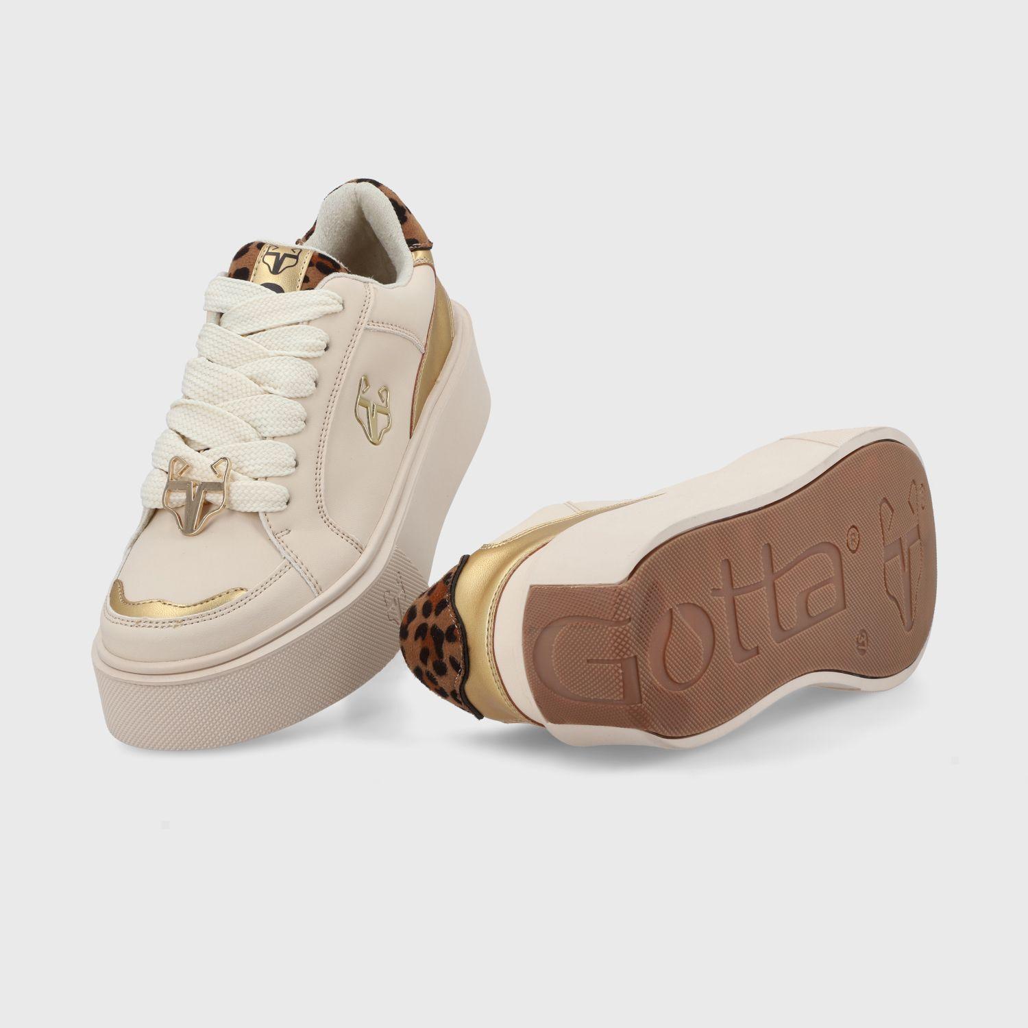 Zapatilla Beige Mujer 43046 Gotta-6
