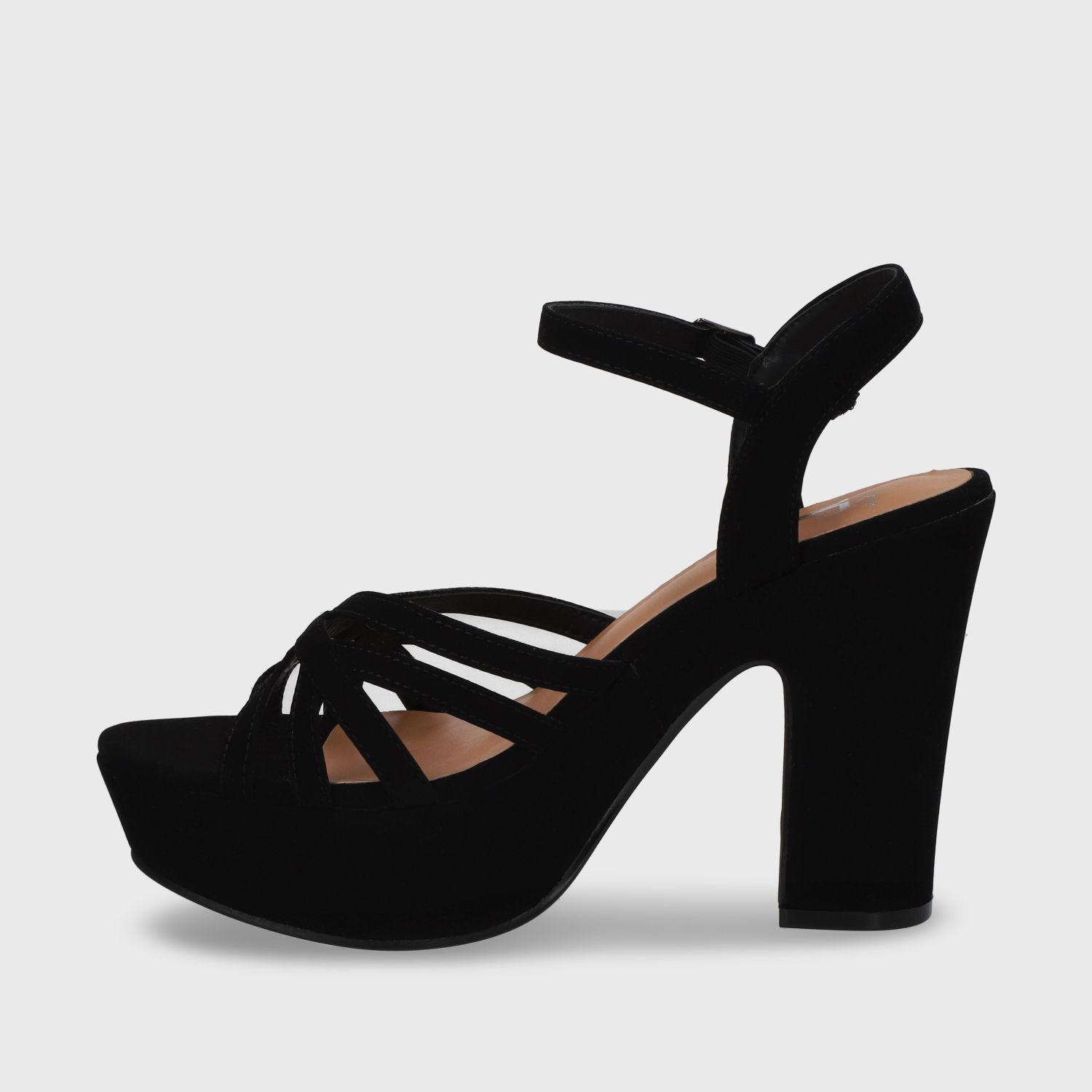 Sandalia  Negra  Taco Mujer 86131 Gotta-3