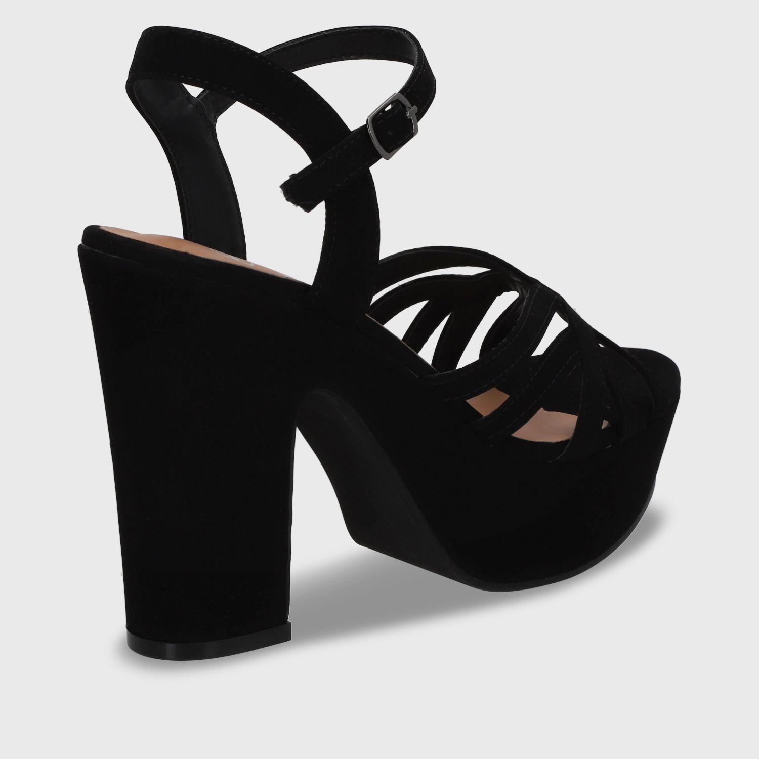 Sandalia  Negra  Taco Mujer 86131 Gotta-4