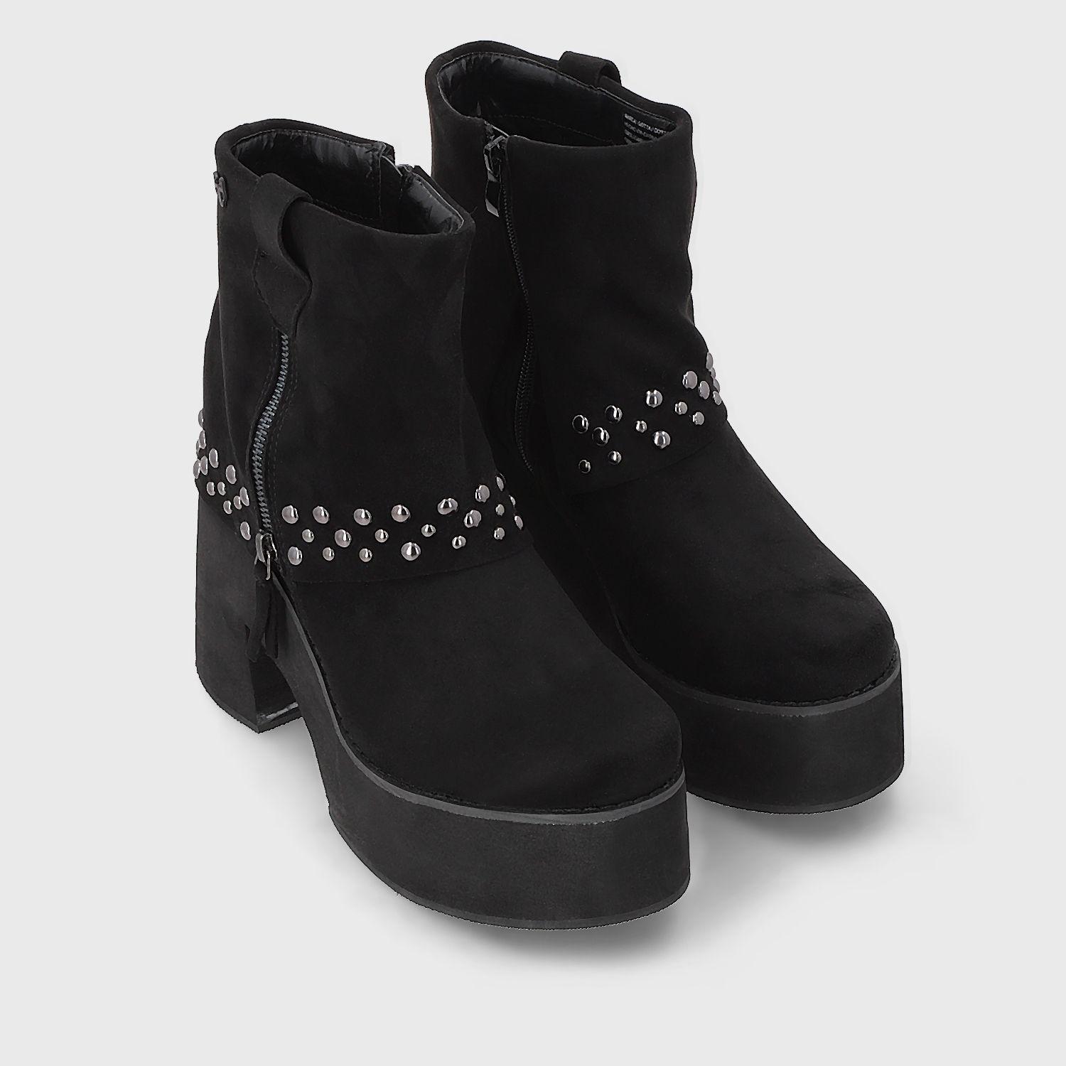 Botin Plataforma Negro Mujer 15045 Gotta-2