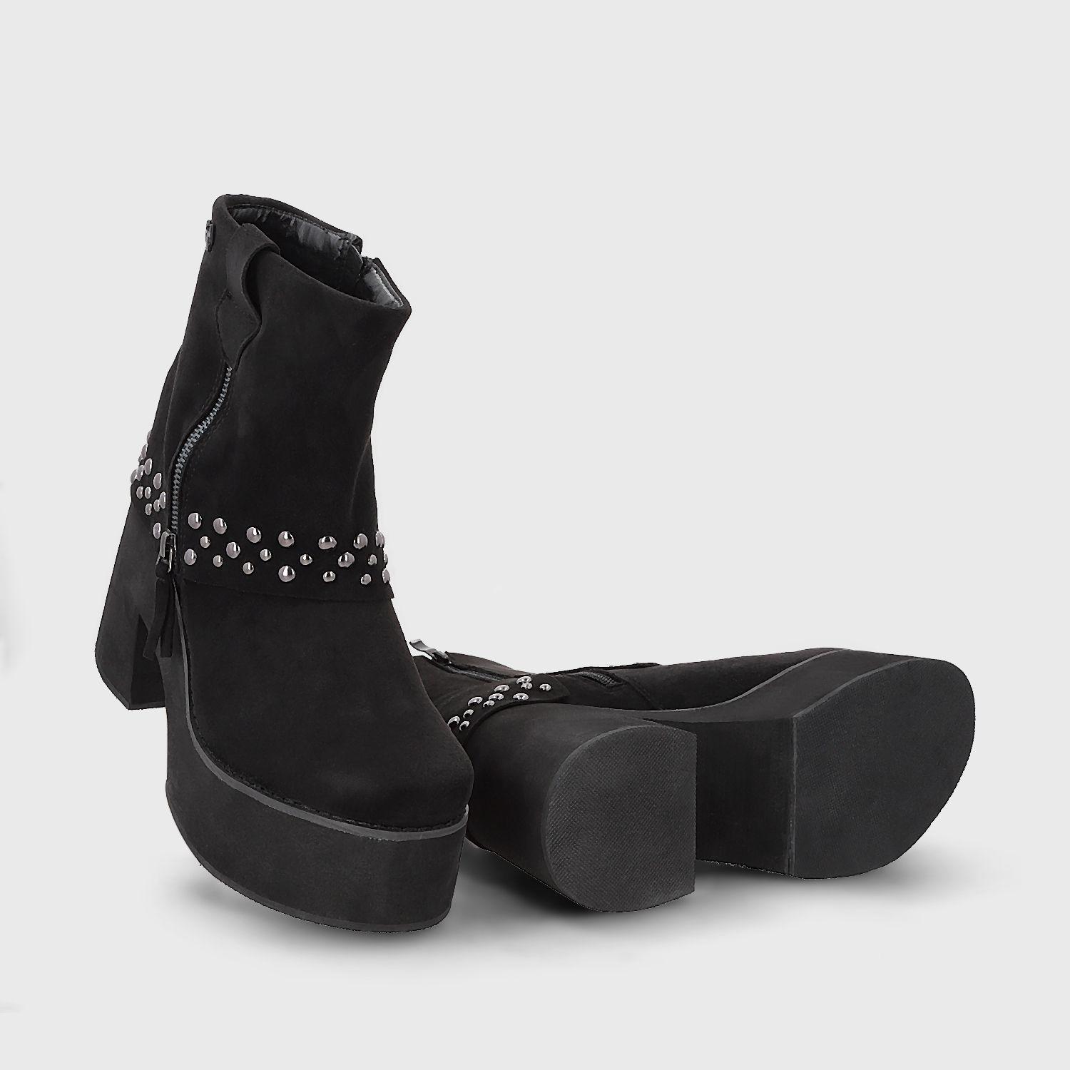 Botin Plataforma Negro Mujer 15045 Gotta-6