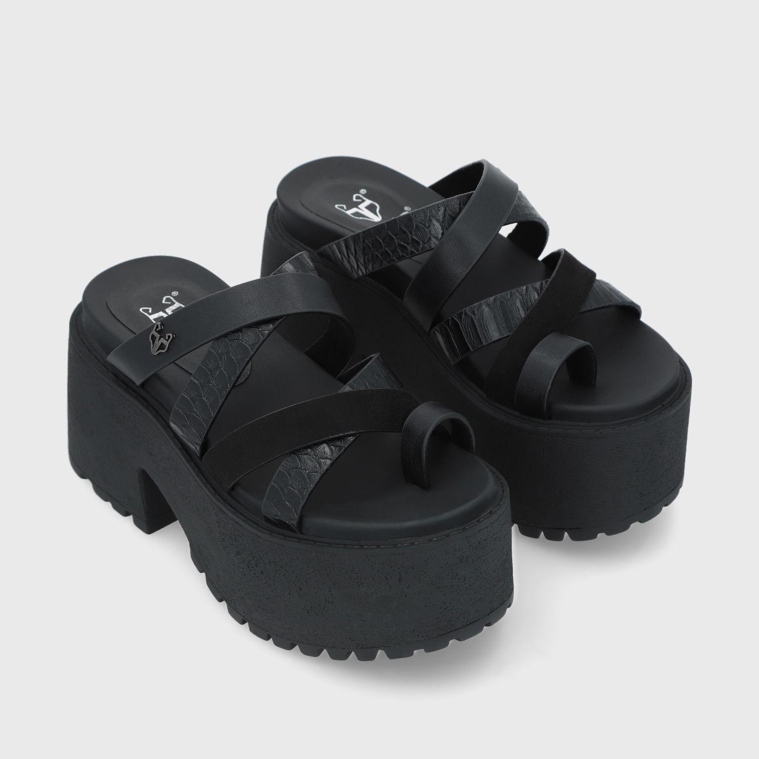 Sandalia Negra Mujer 1567A Gotta-2