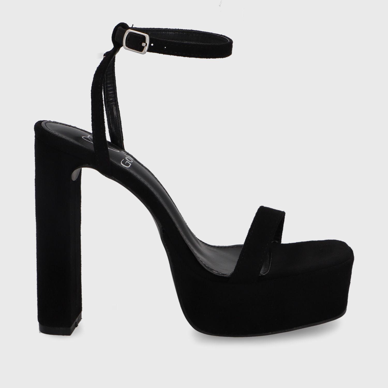 Sandalia Taco Negra Mujer 35101 Gotta-0