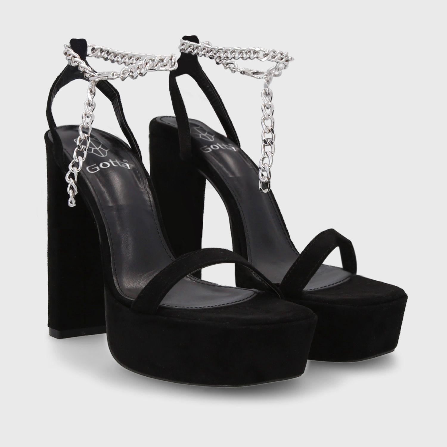 Sandalia Taco Negra Mujer 35101 Gotta-4