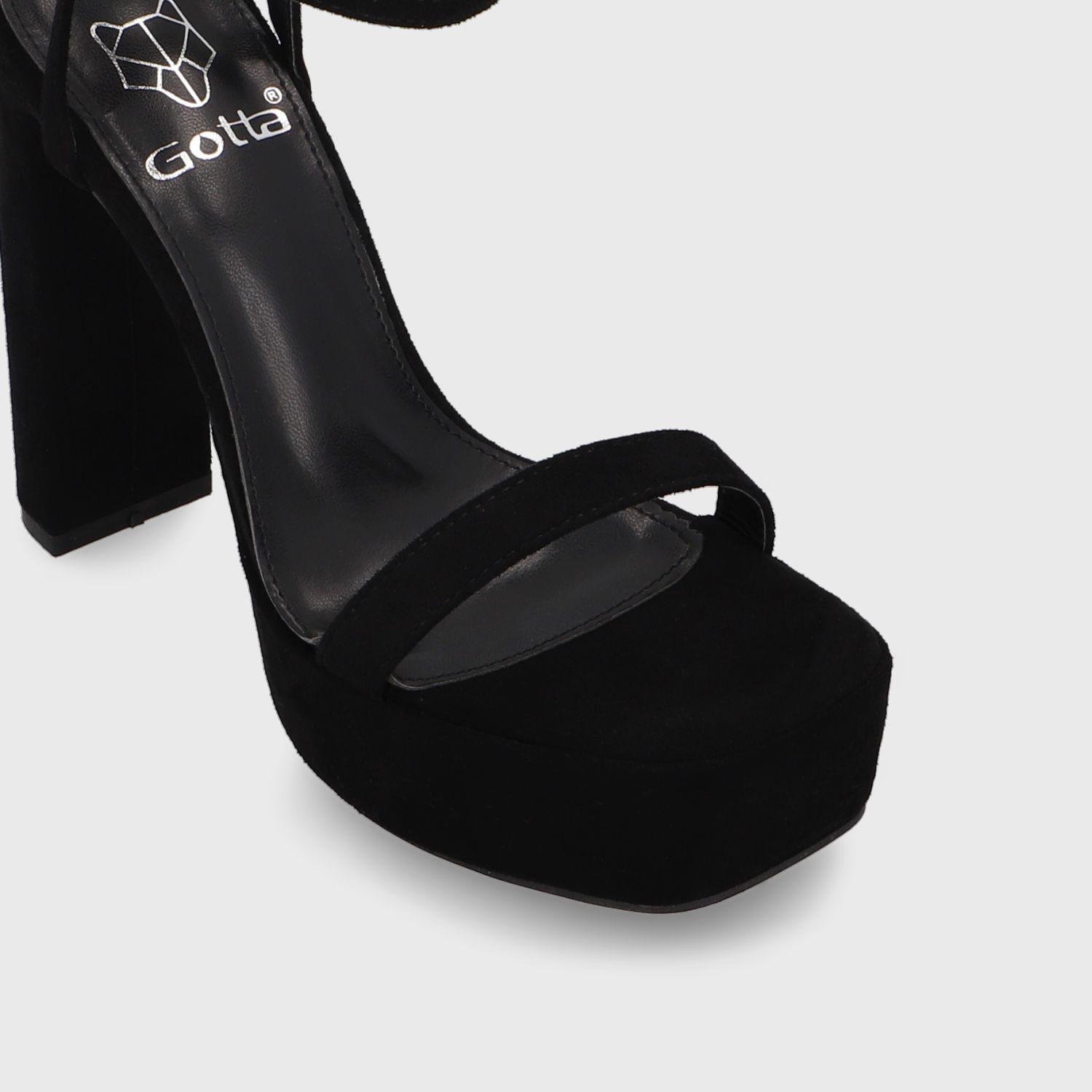 Sandalia Taco Negra Mujer 35101 Gotta-6