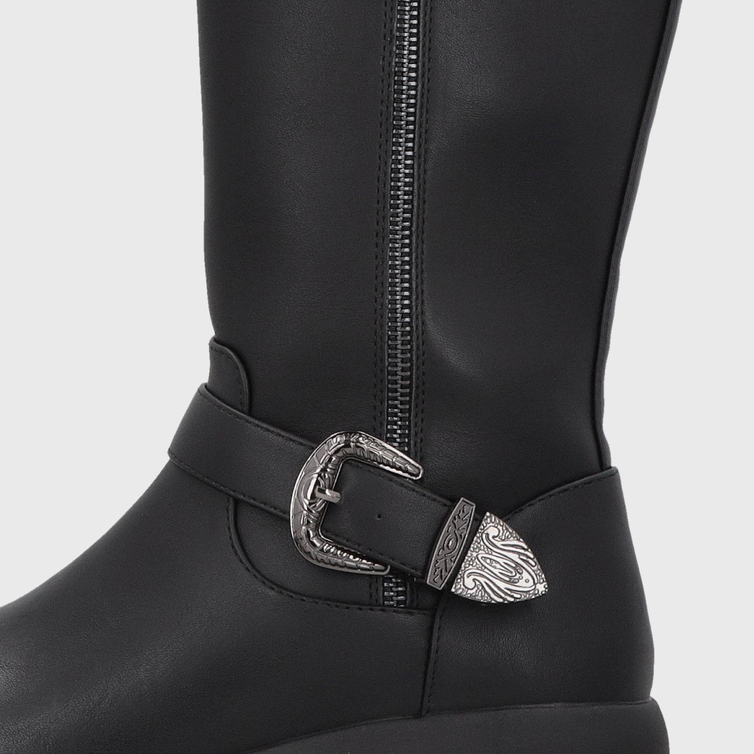 Bota Plataforma Negra Mujer 6584201 Gotta-5