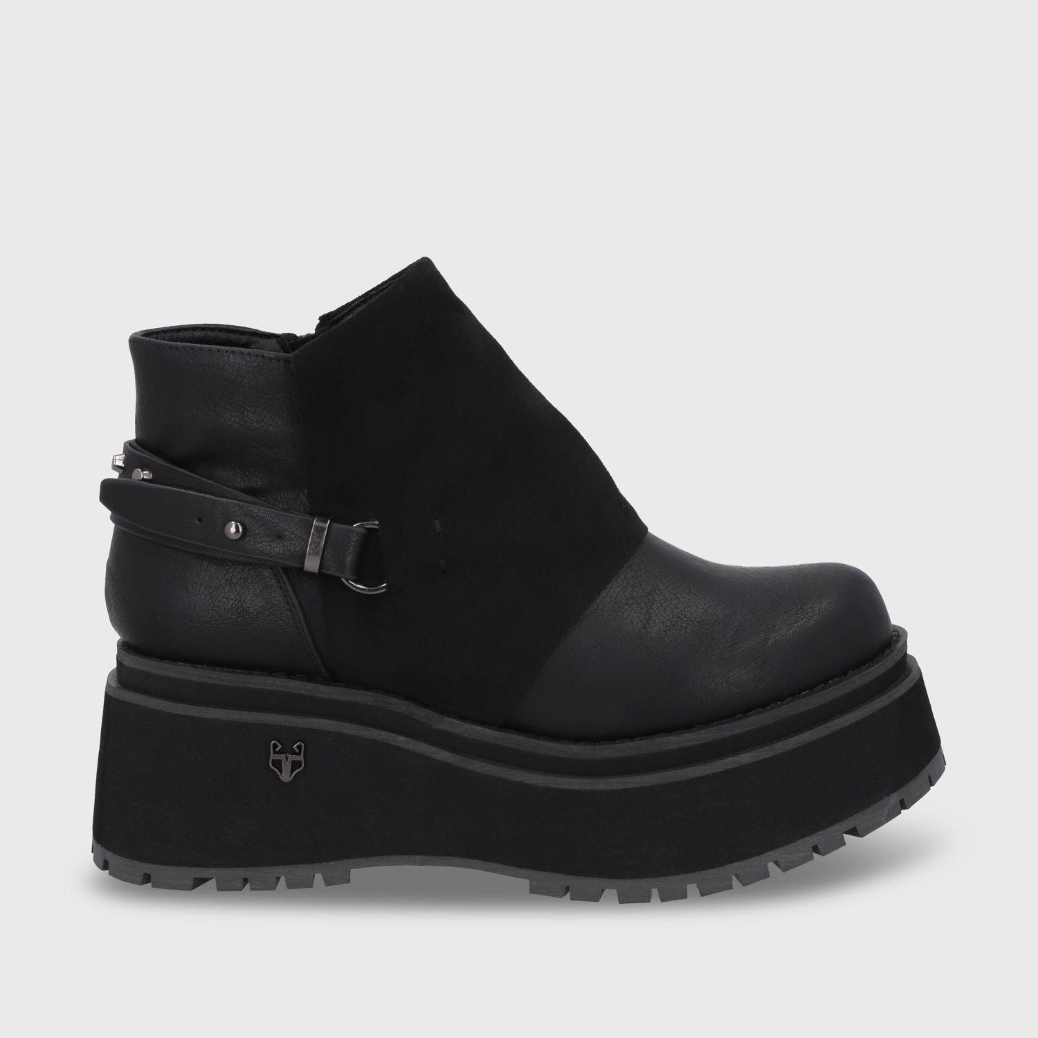 Botin Plataforma Negro Mujer 1509B Gotta-0