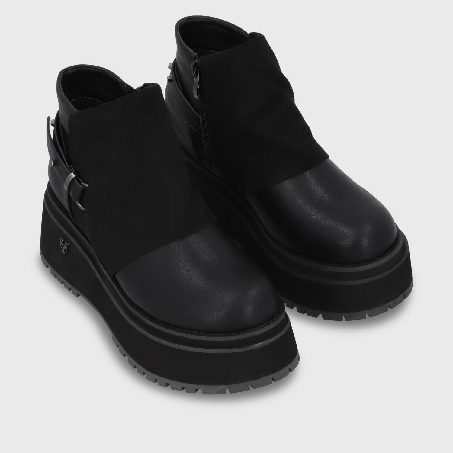 Botin Plataforma Negro Mujer 1509B Gotta-2
