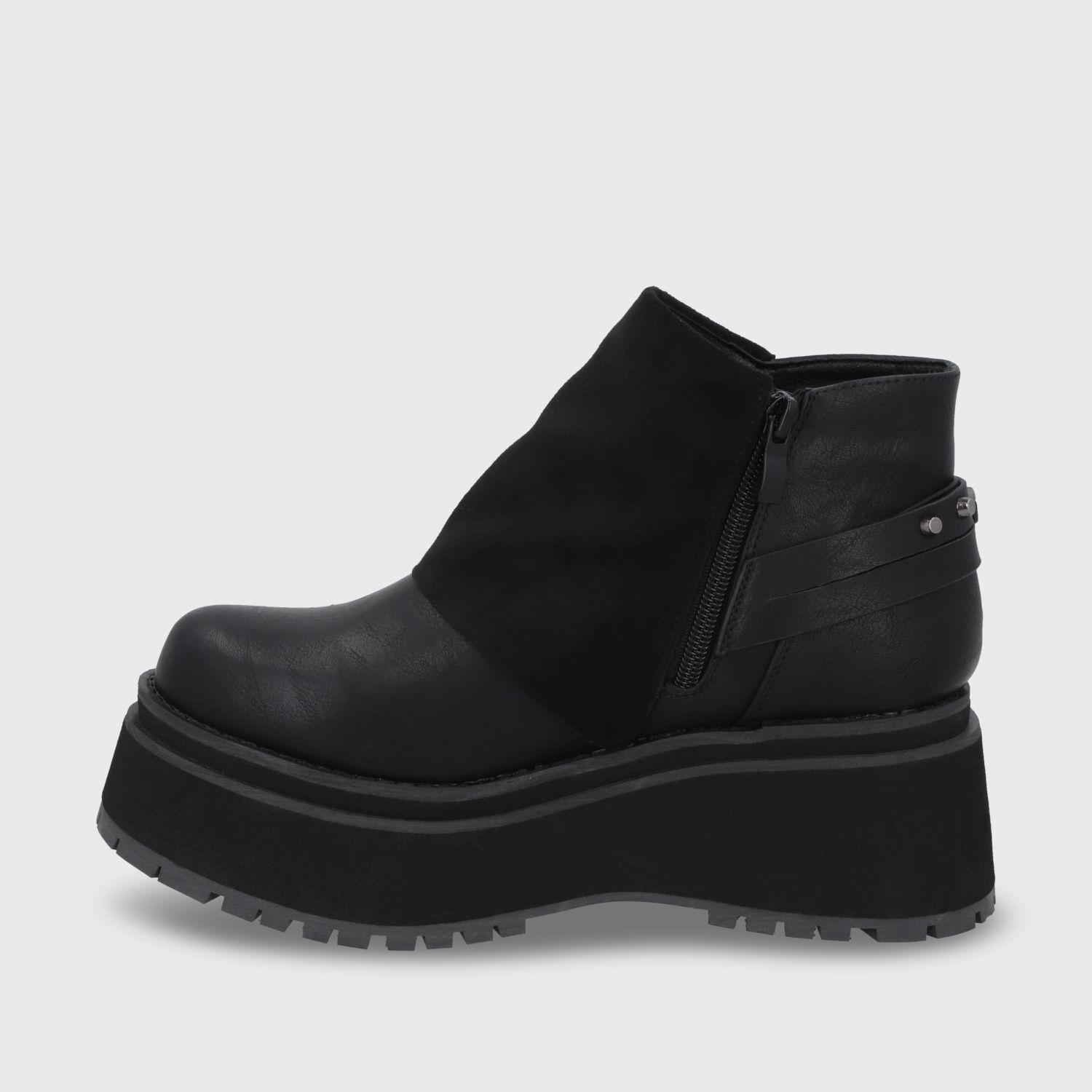 Botin Plataforma Negro Mujer 1509B Gotta-3
