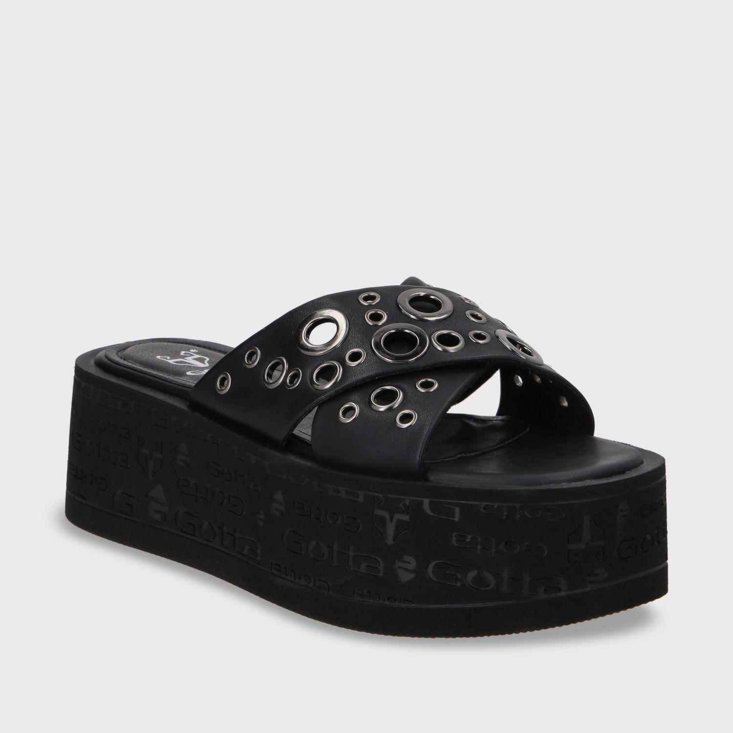 Sandalia Plataforma Negro Mujer 55931 Gotta-1