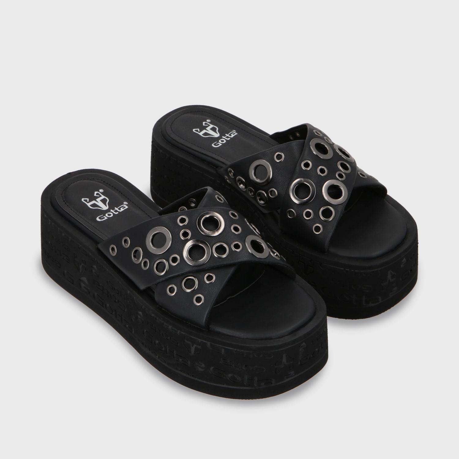 Sandalia Plataforma Negro Mujer 55931 Gotta-2