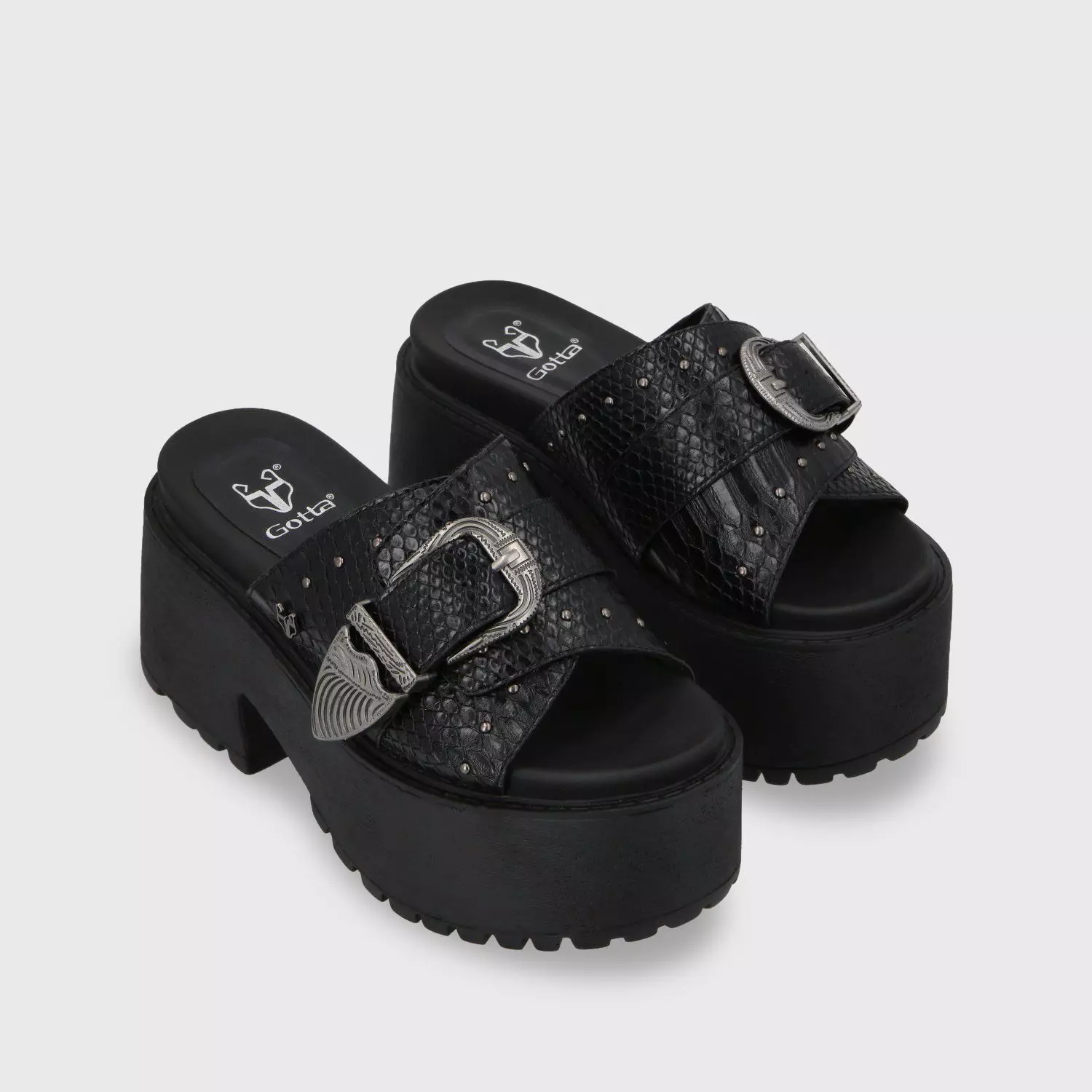 Sandalia Plataforma Negro Mujer 1567D Gotta-2