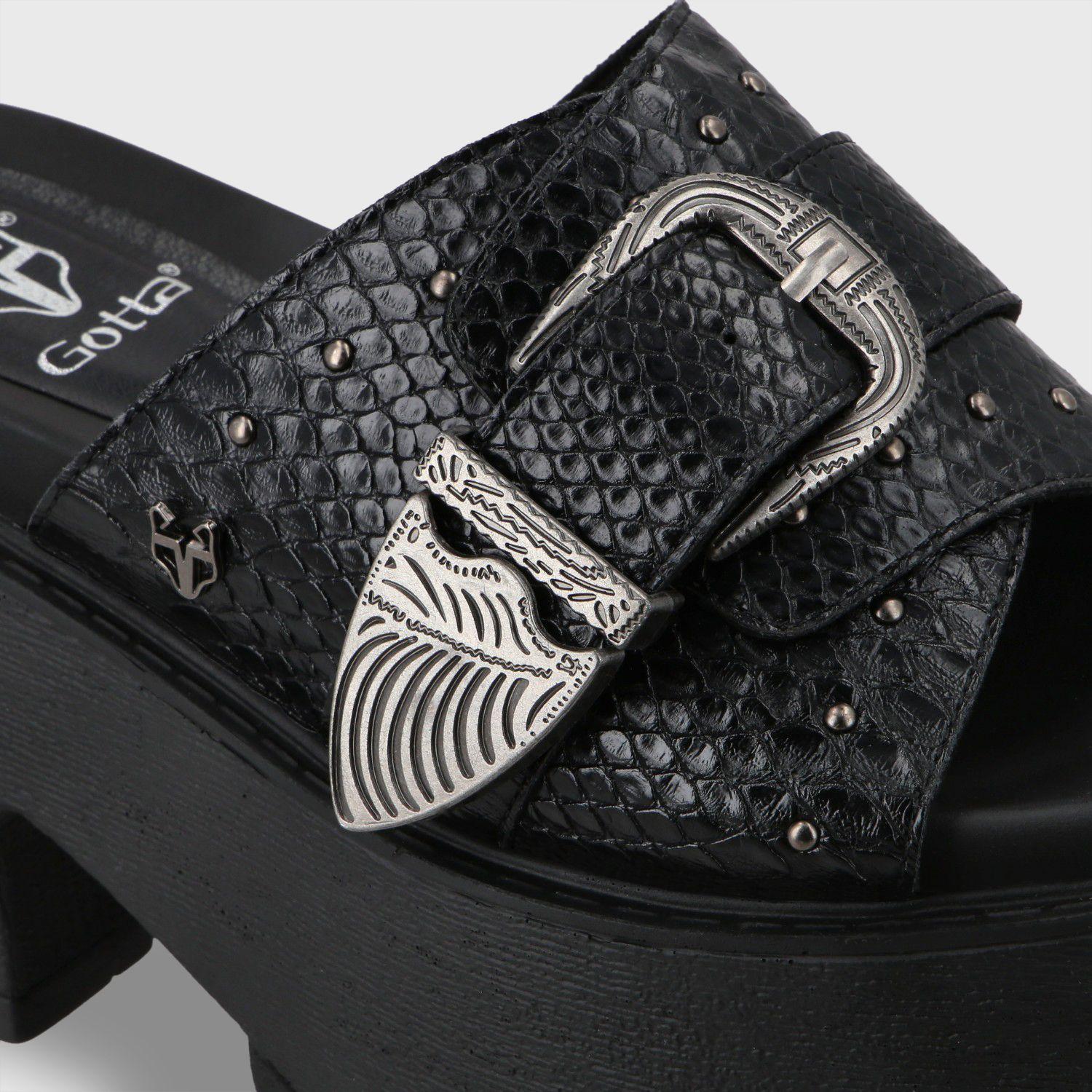Sandalia Plataforma Negro Mujer 1567D Gotta-5