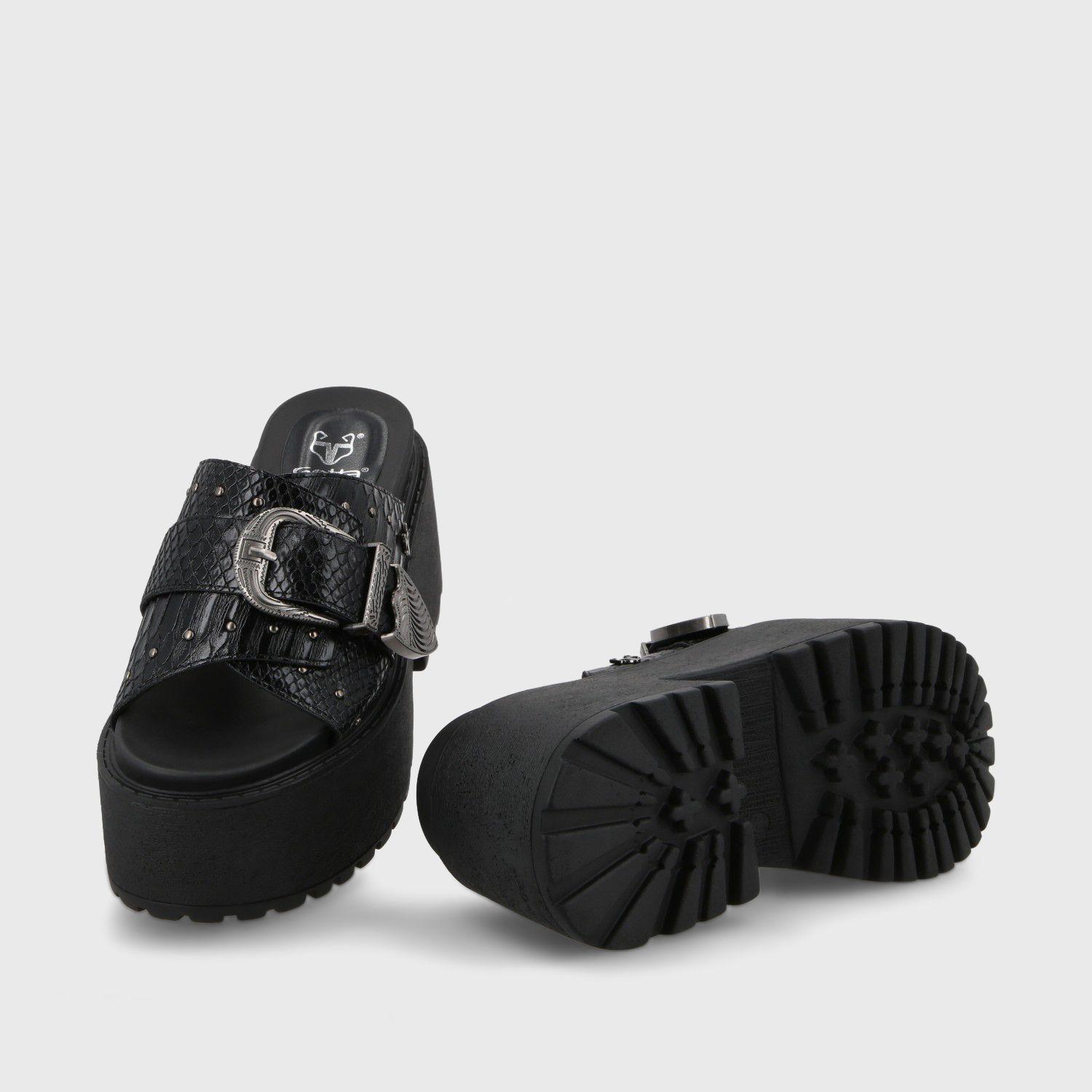 Sandalia Plataforma Negro Mujer 1567D Gotta-6