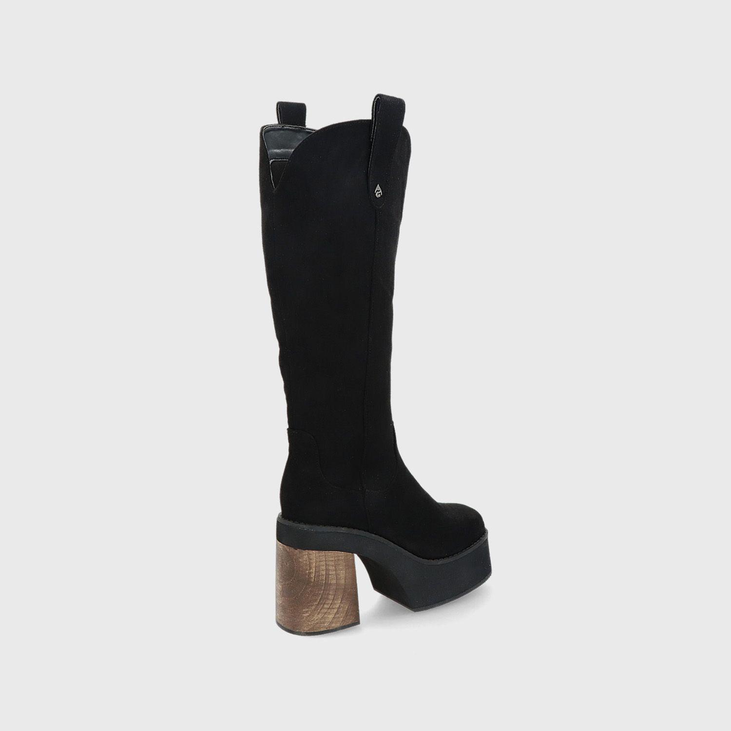Bota Plataforma Negra Mujer 25650 Gotta-4