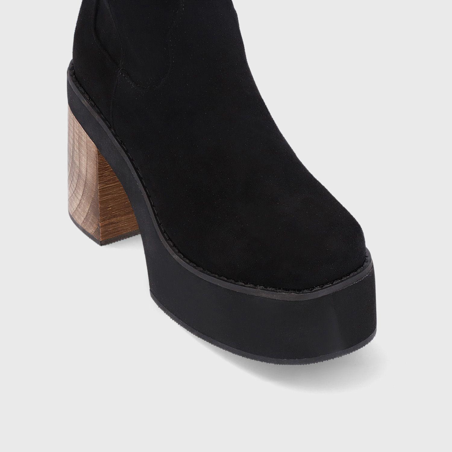 Bota Plataforma Negra Mujer 25650 Gotta-5