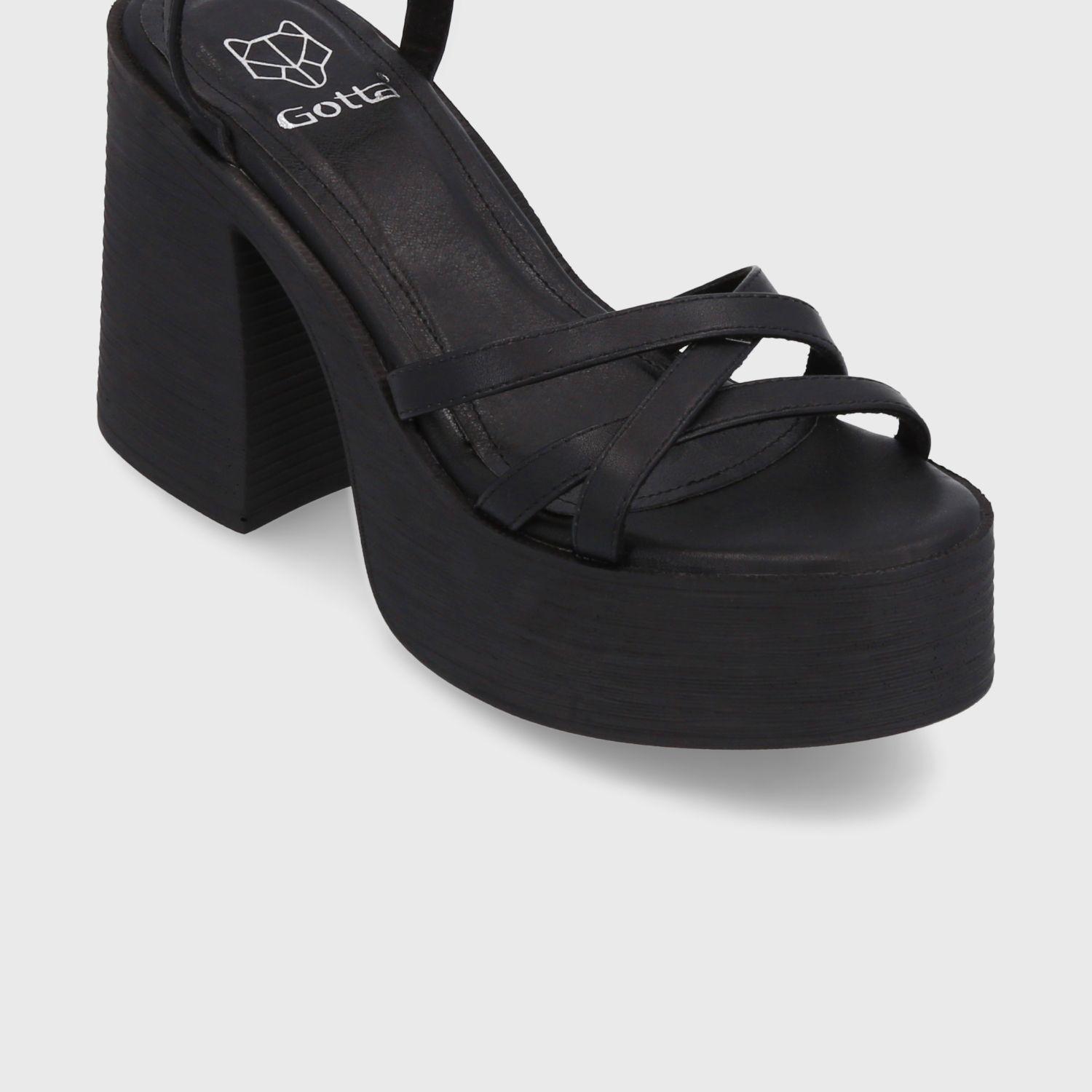 Sandalia Plataforma Negra Mujer 25414 Gotta-5