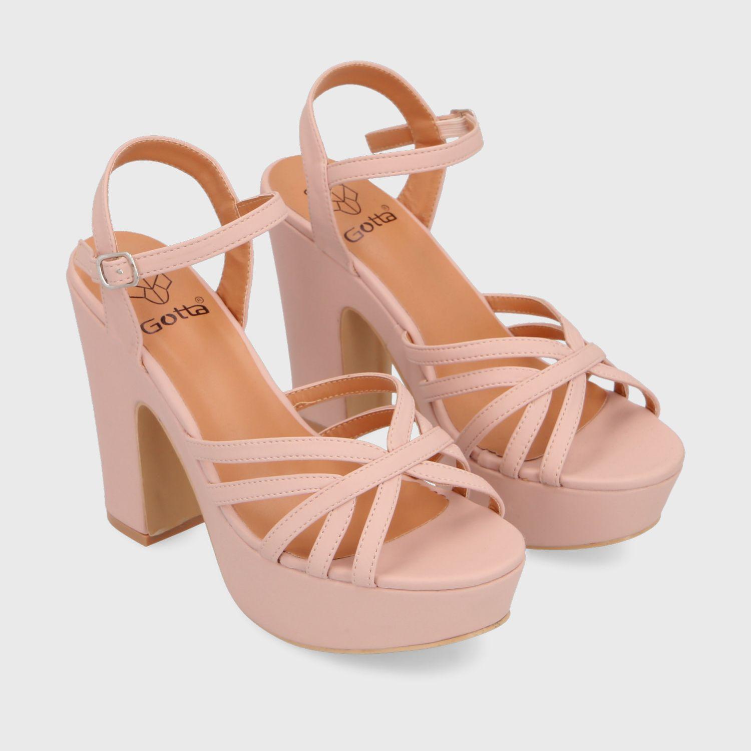 Sandalia Taco Rosada Mujer 86131 Gotta-2