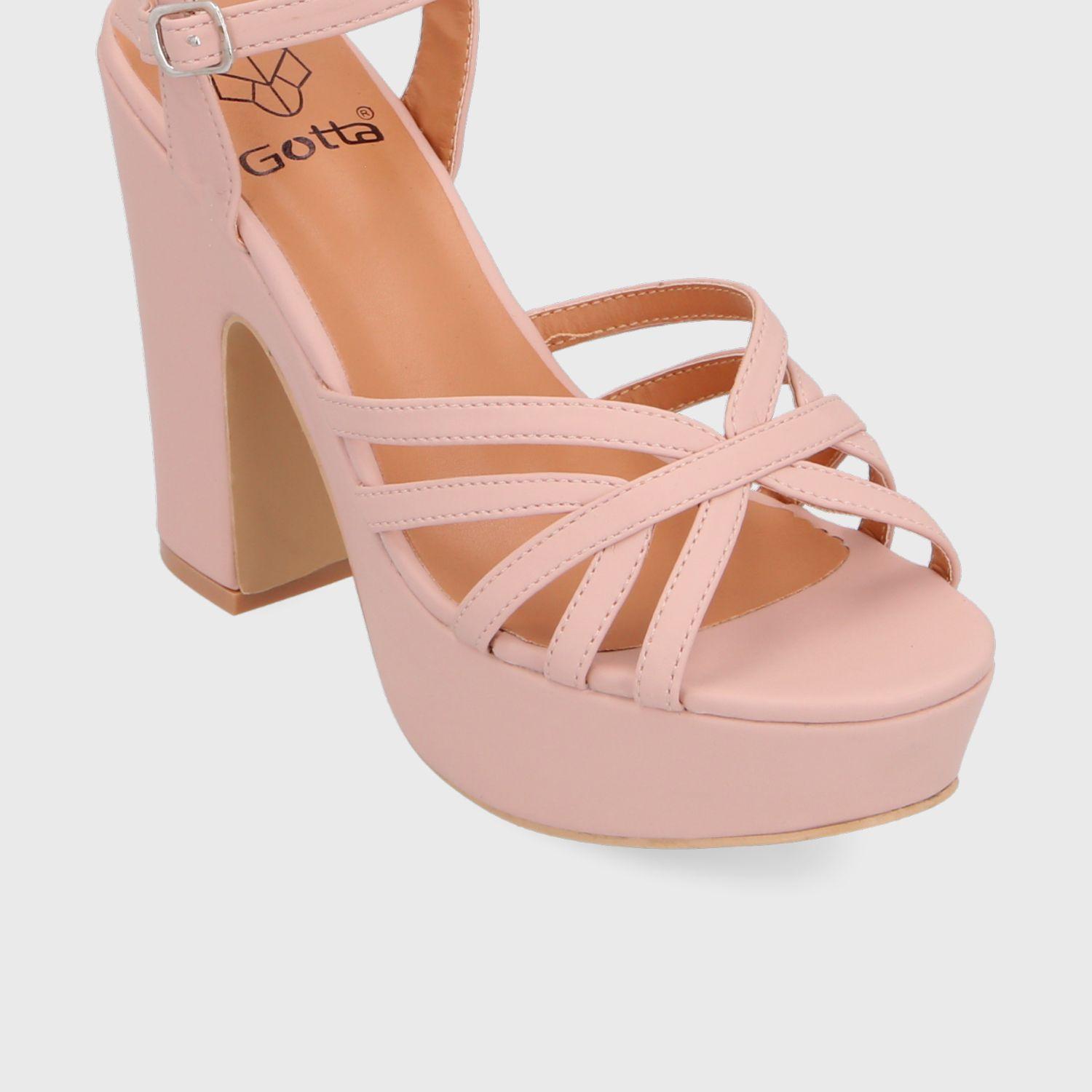 Sandalia Taco Rosada Mujer 86131 Gotta-5