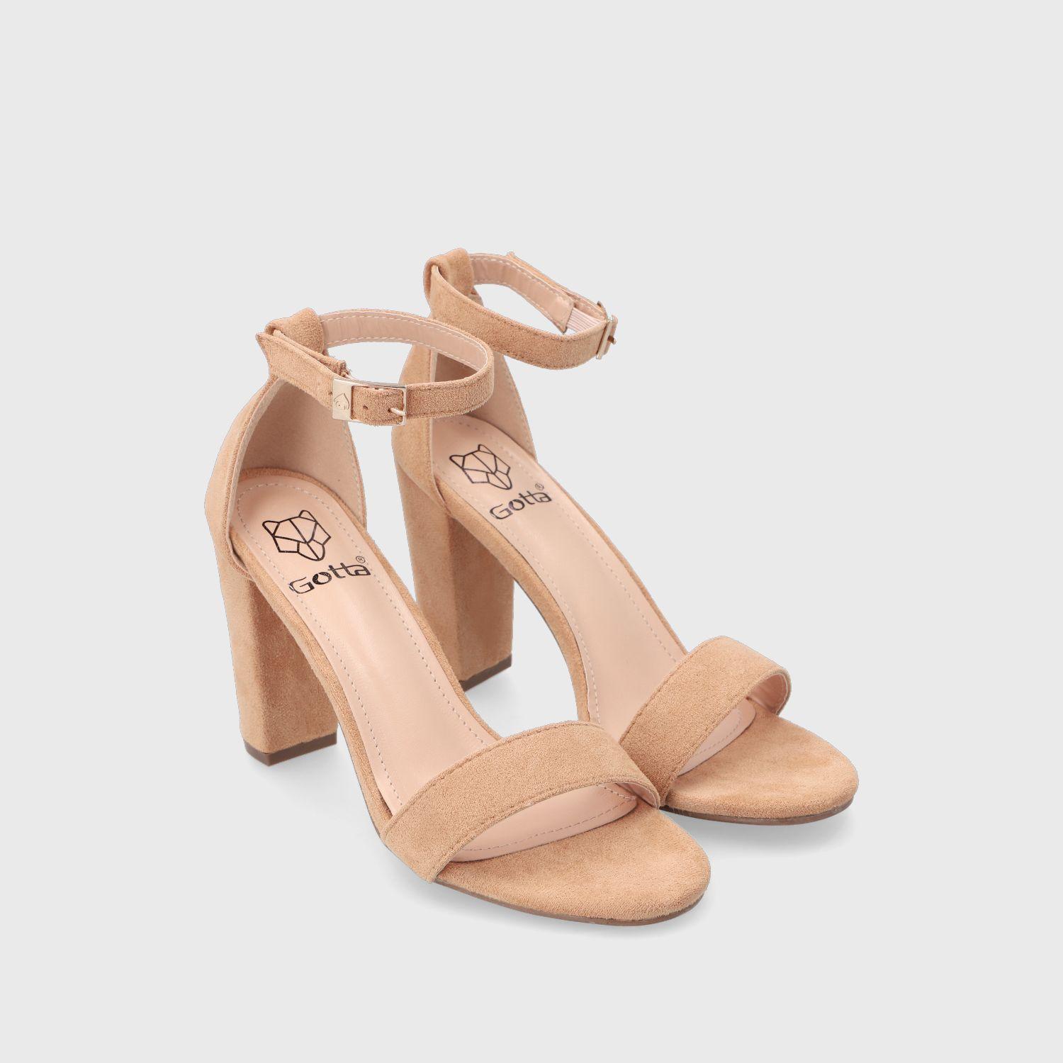 Sandalia Taco Camel Mujer 86123 Gotta-2