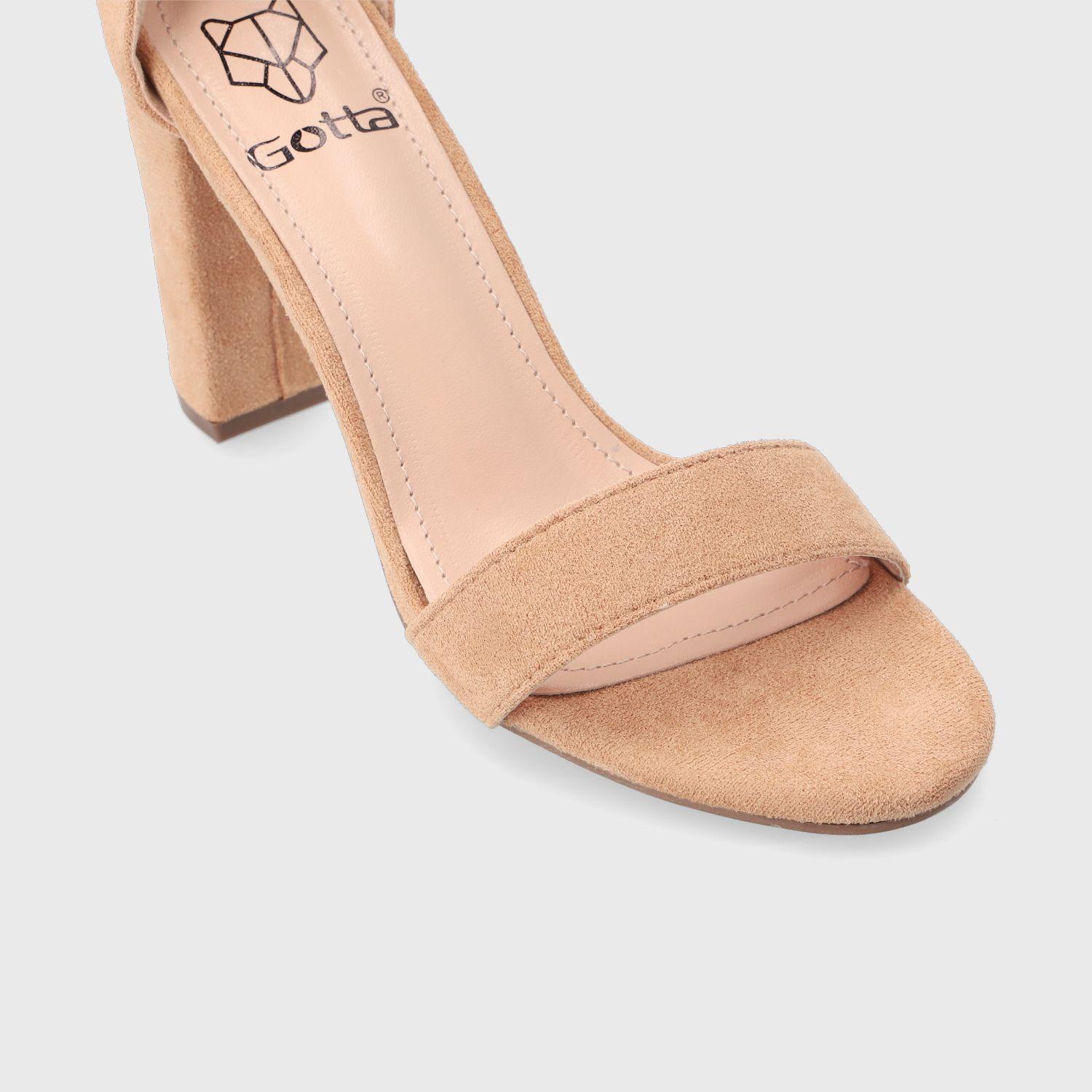 Sandalia Taco Camel Mujer 86123 Gotta-5