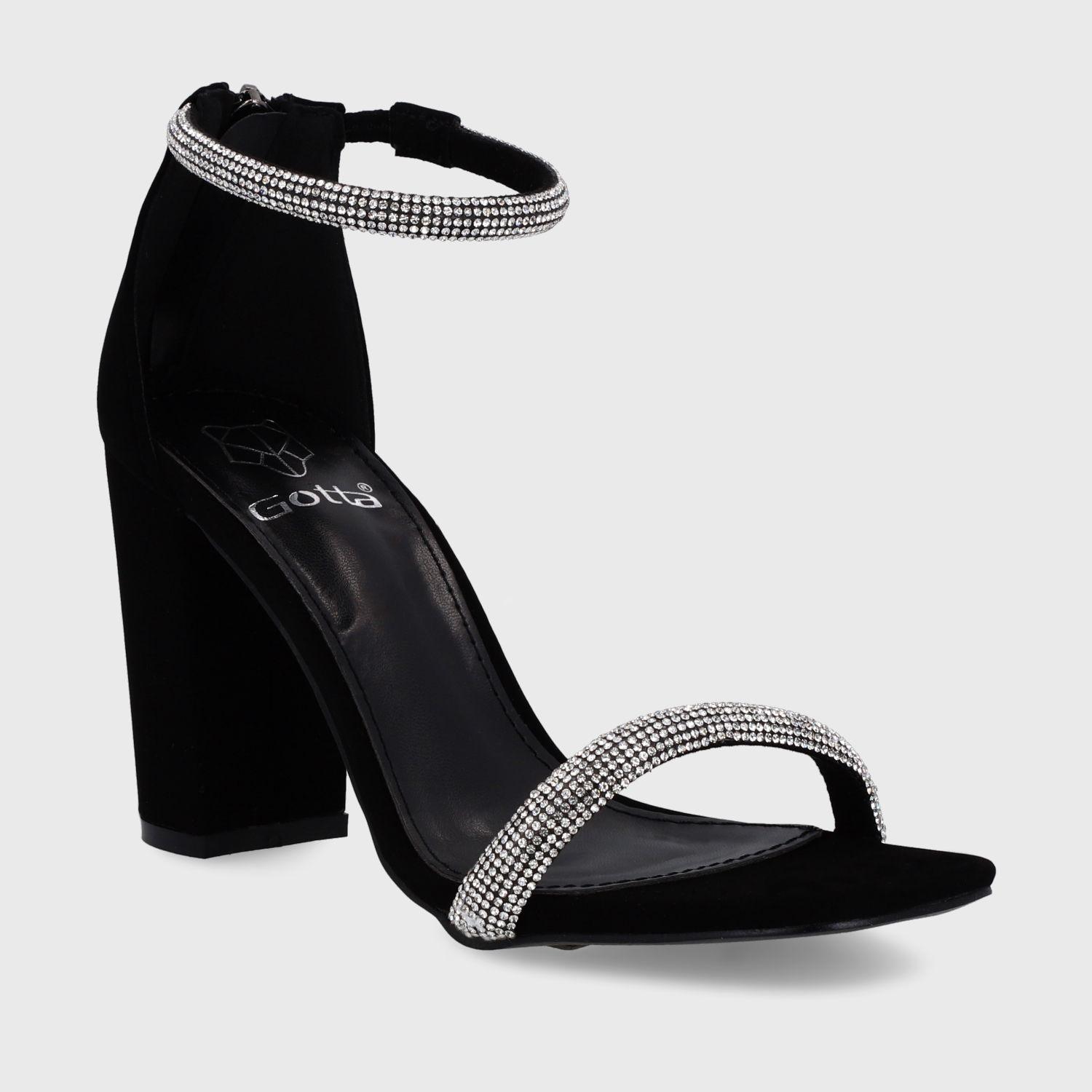 Sandalia Taco Negra Mujer 35111 Gotta-1