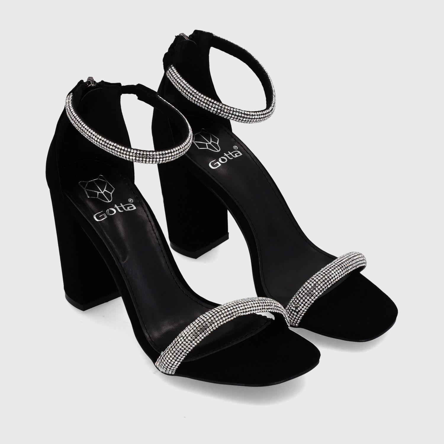 Sandalia Taco Negra Mujer 35111 Gotta-2